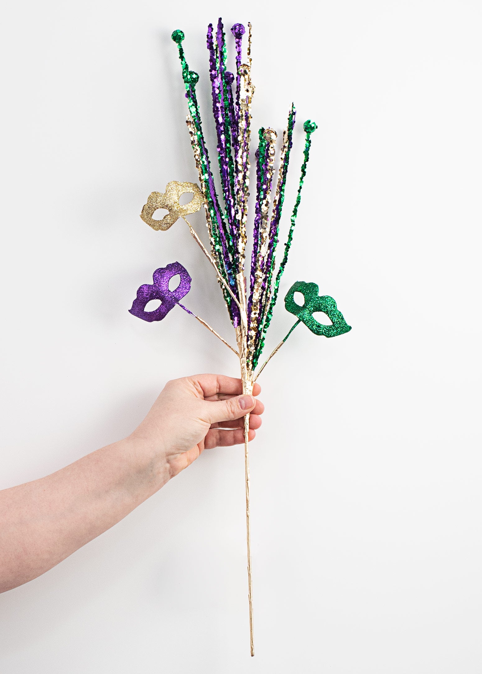 24" Glitter Mask Spray: Mardi Gras detail photo 3