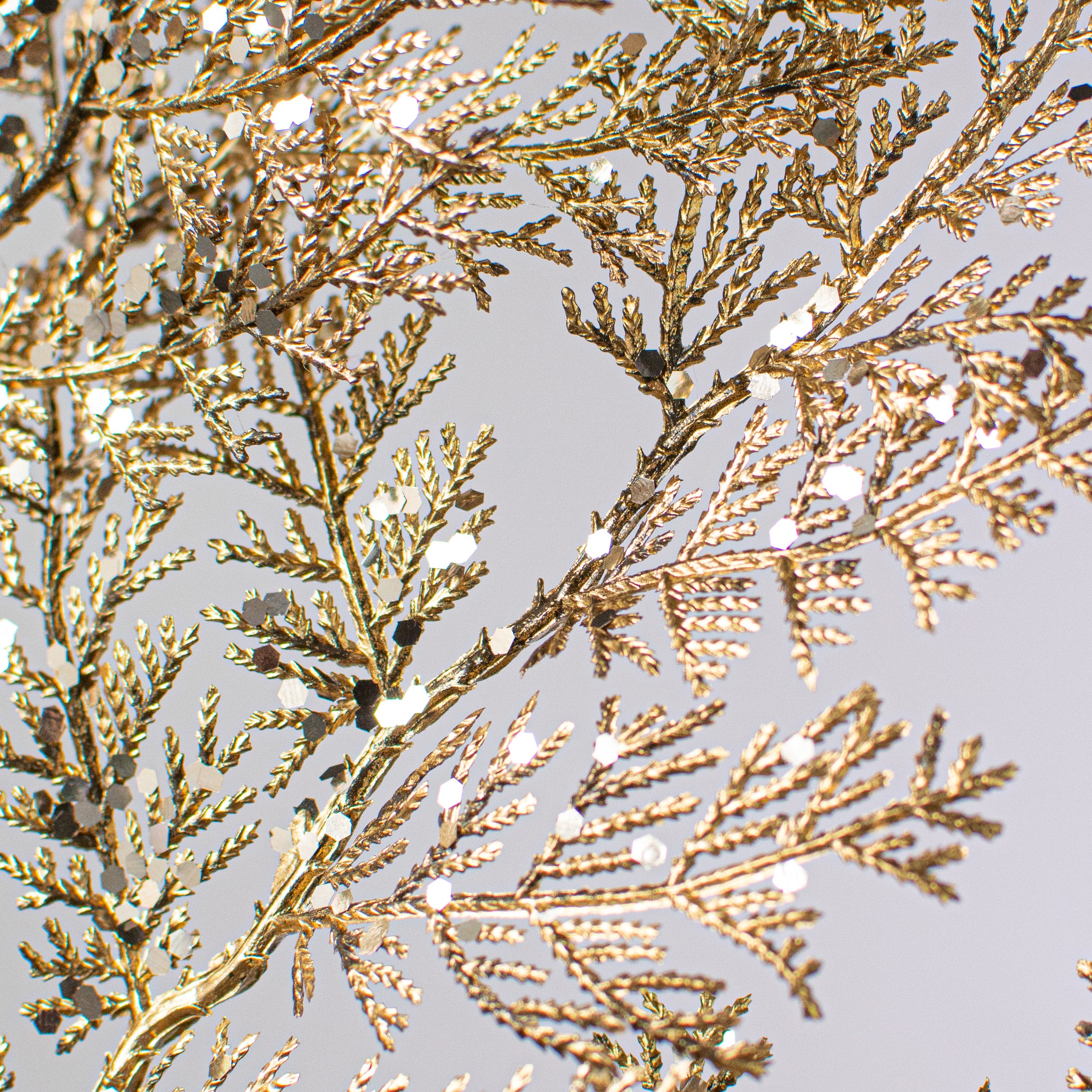 30" Glitter Metallic Juniper Spray: Taupe Gold detail photo 4
