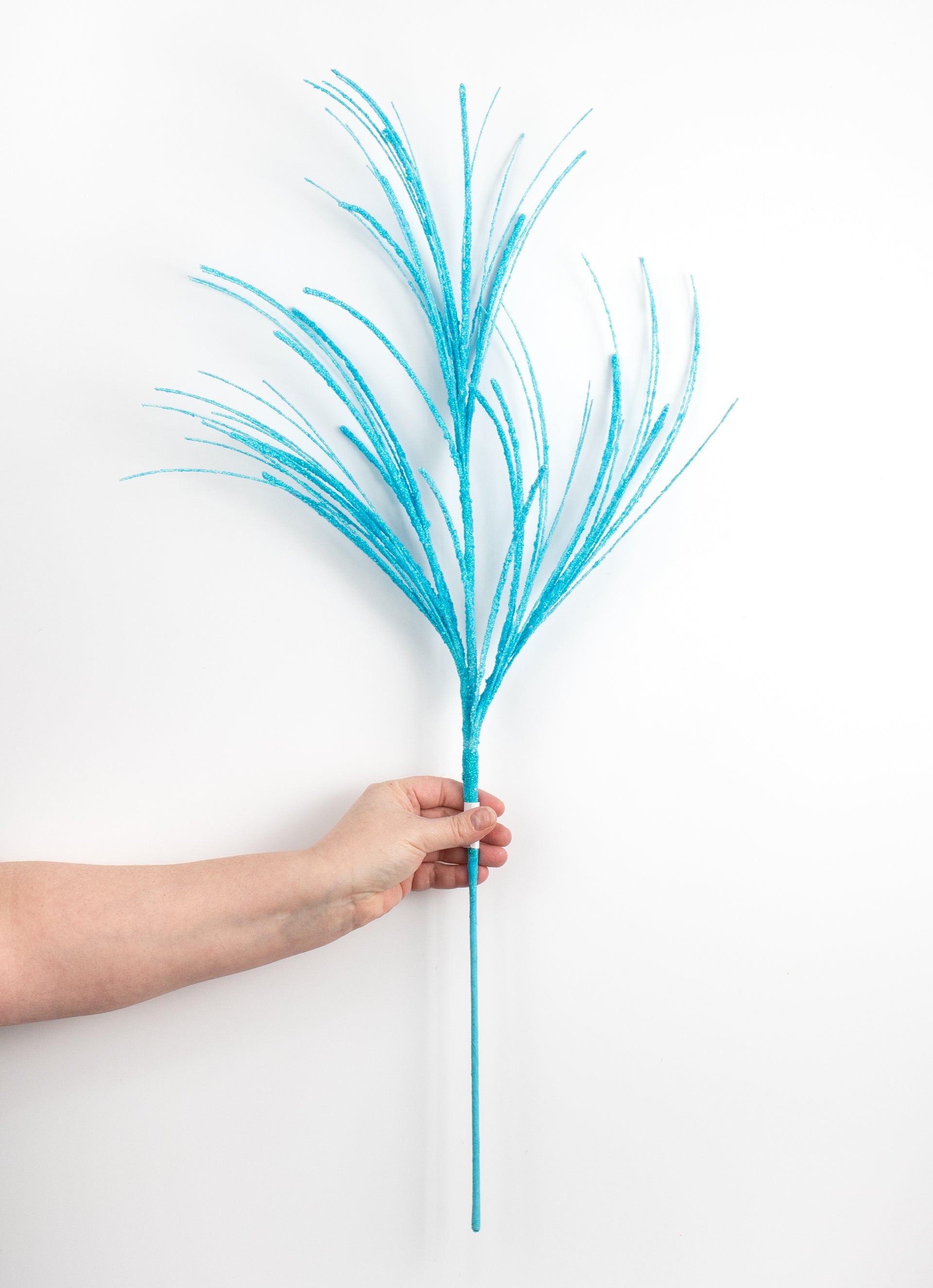 31" Glitter Mini Bead Fishline Spray: Light Blue detail photo 3