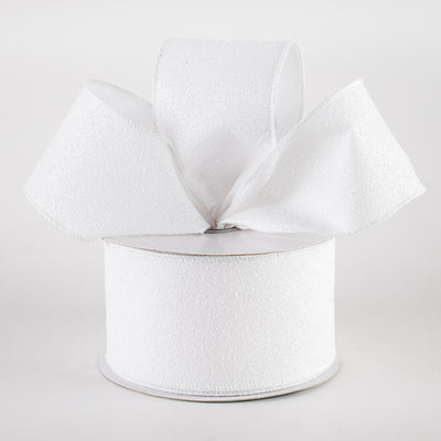 2.5" Glitter On Fabric Ribbon: White (10 Yards) Lifestyle Photo