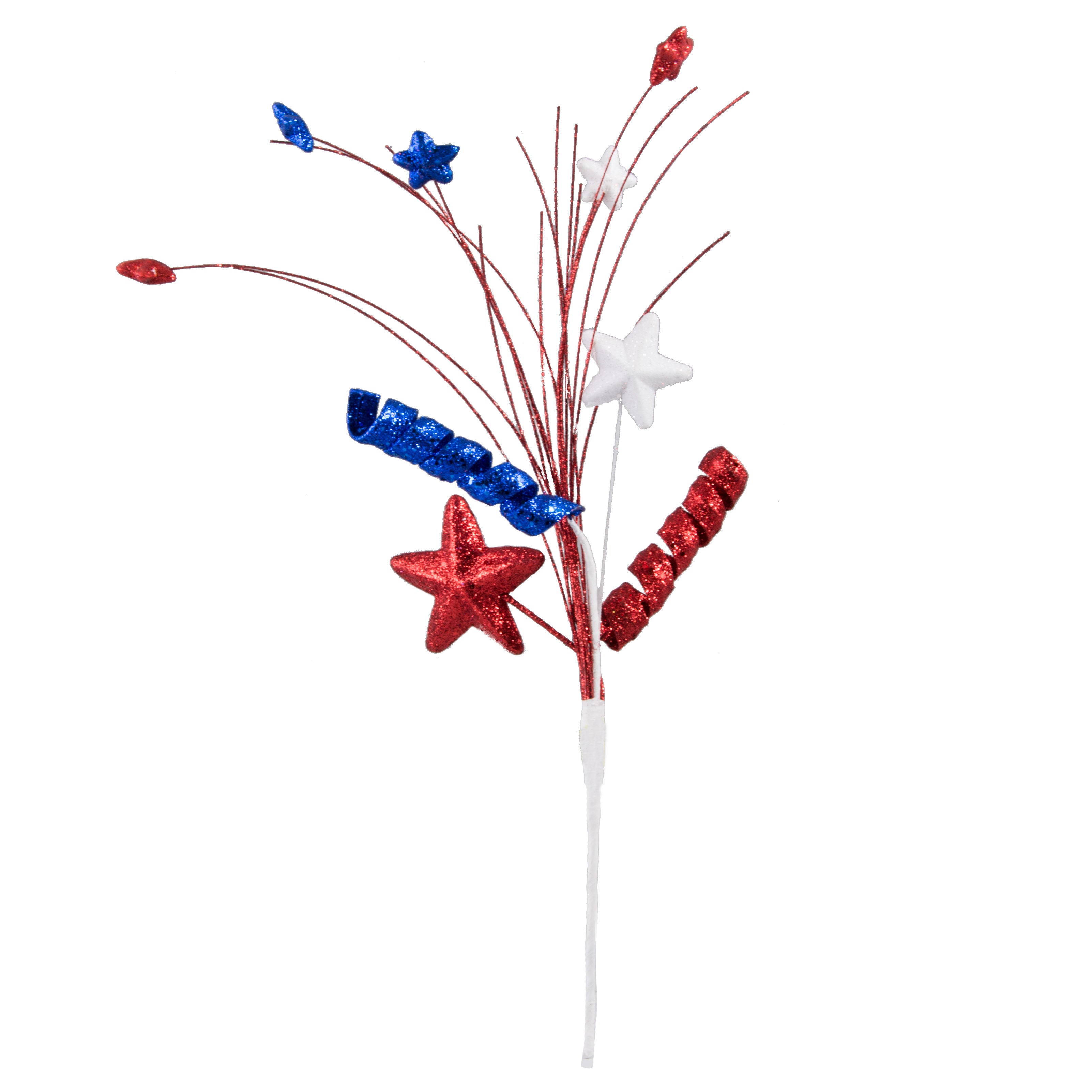 18" Glitter Patriotic Star & Twist Spray: RWB detail photo 4