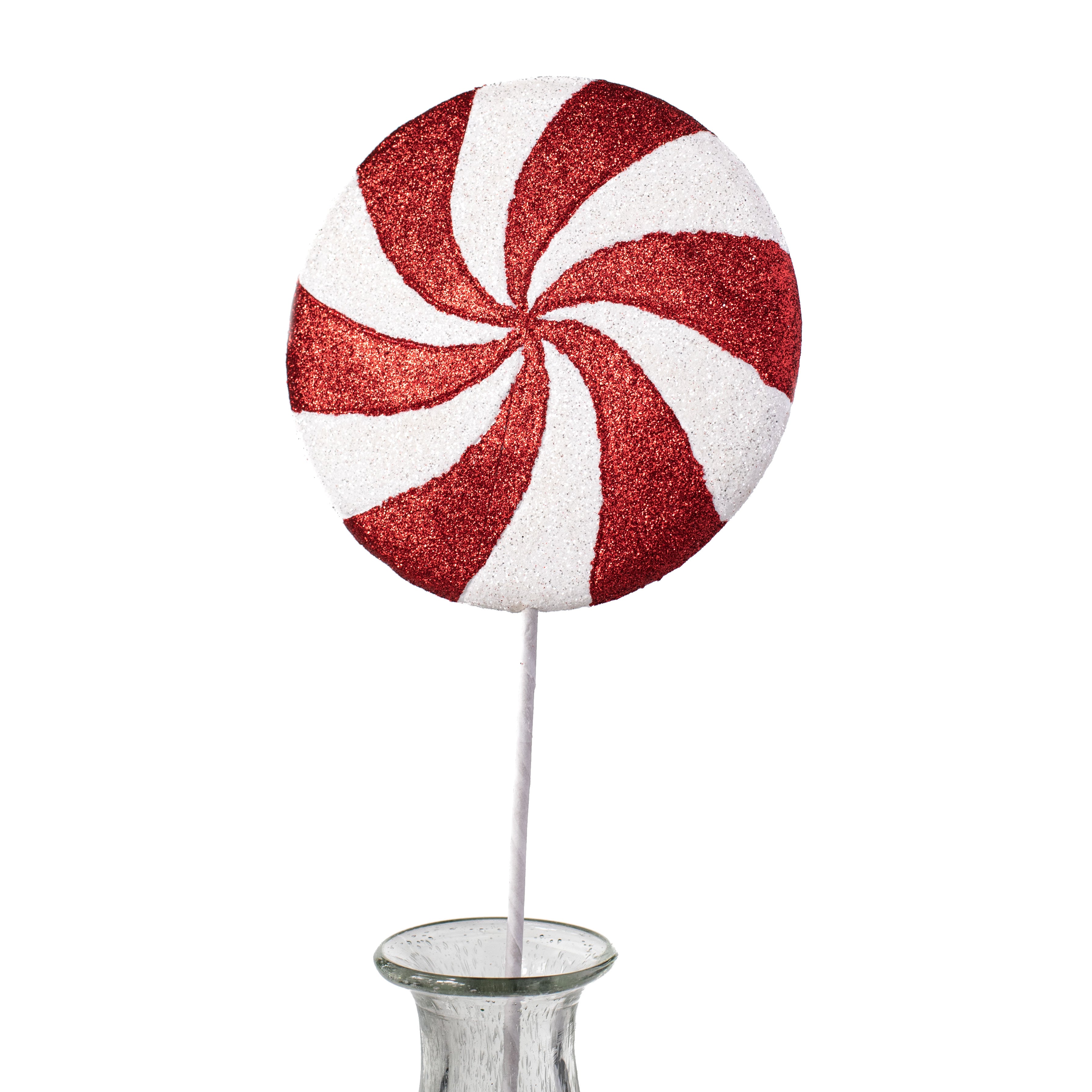 24" Glitter Peppermint Lollipop Pick Item Number: 84913RDWT