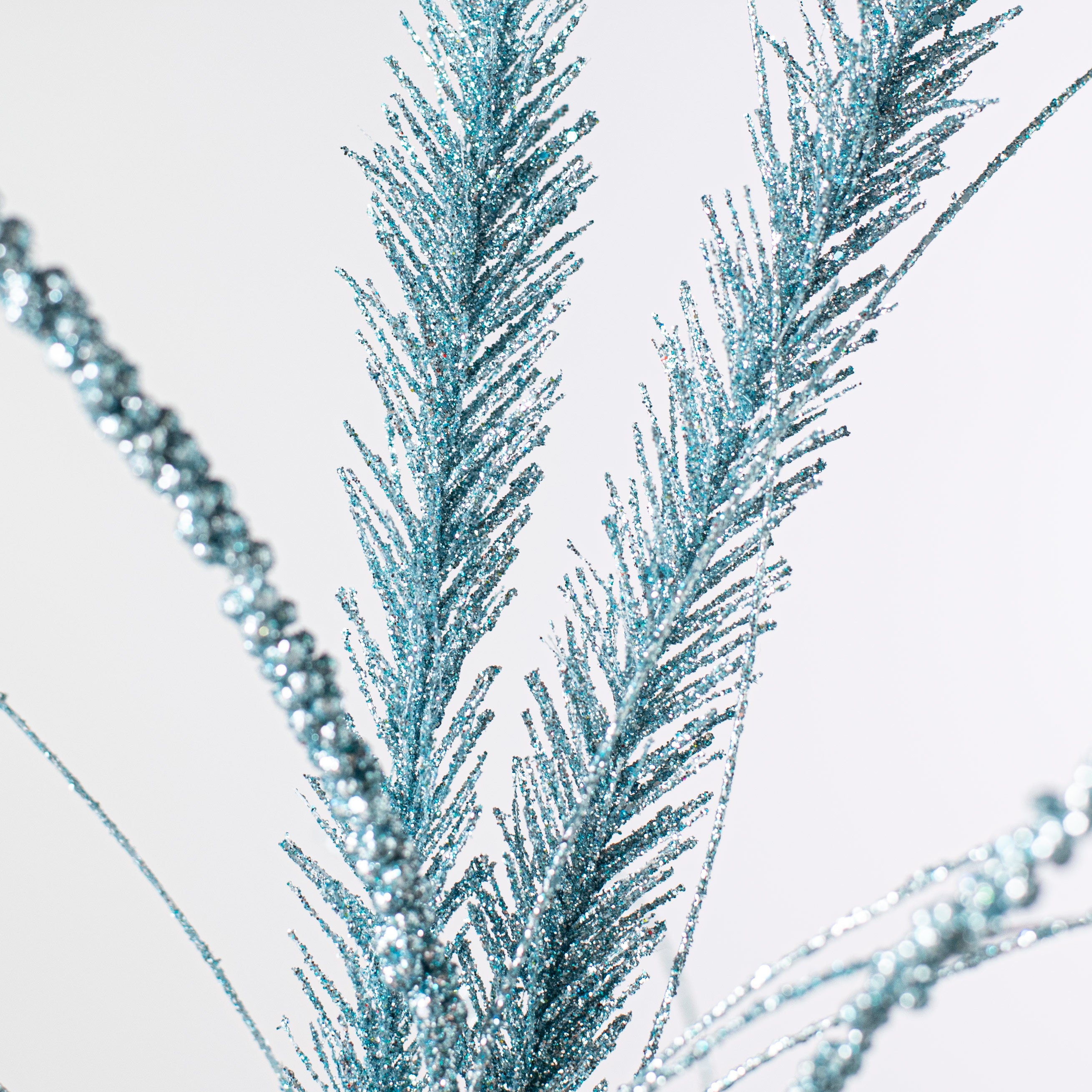 34" Glitter Pine Spray: Blue detail photo 4