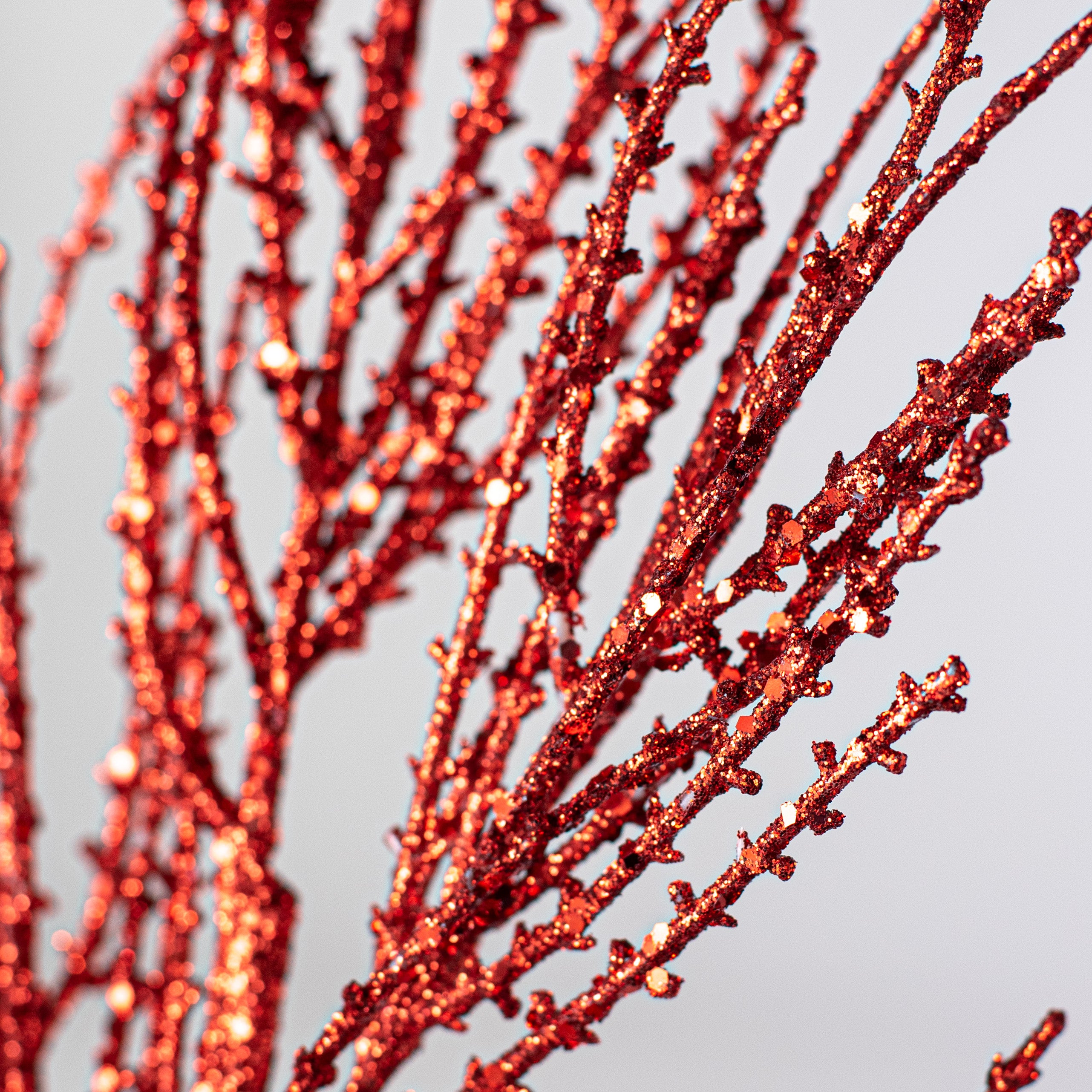 24" Glitter Pine Spray: Red Lifestyle Photo