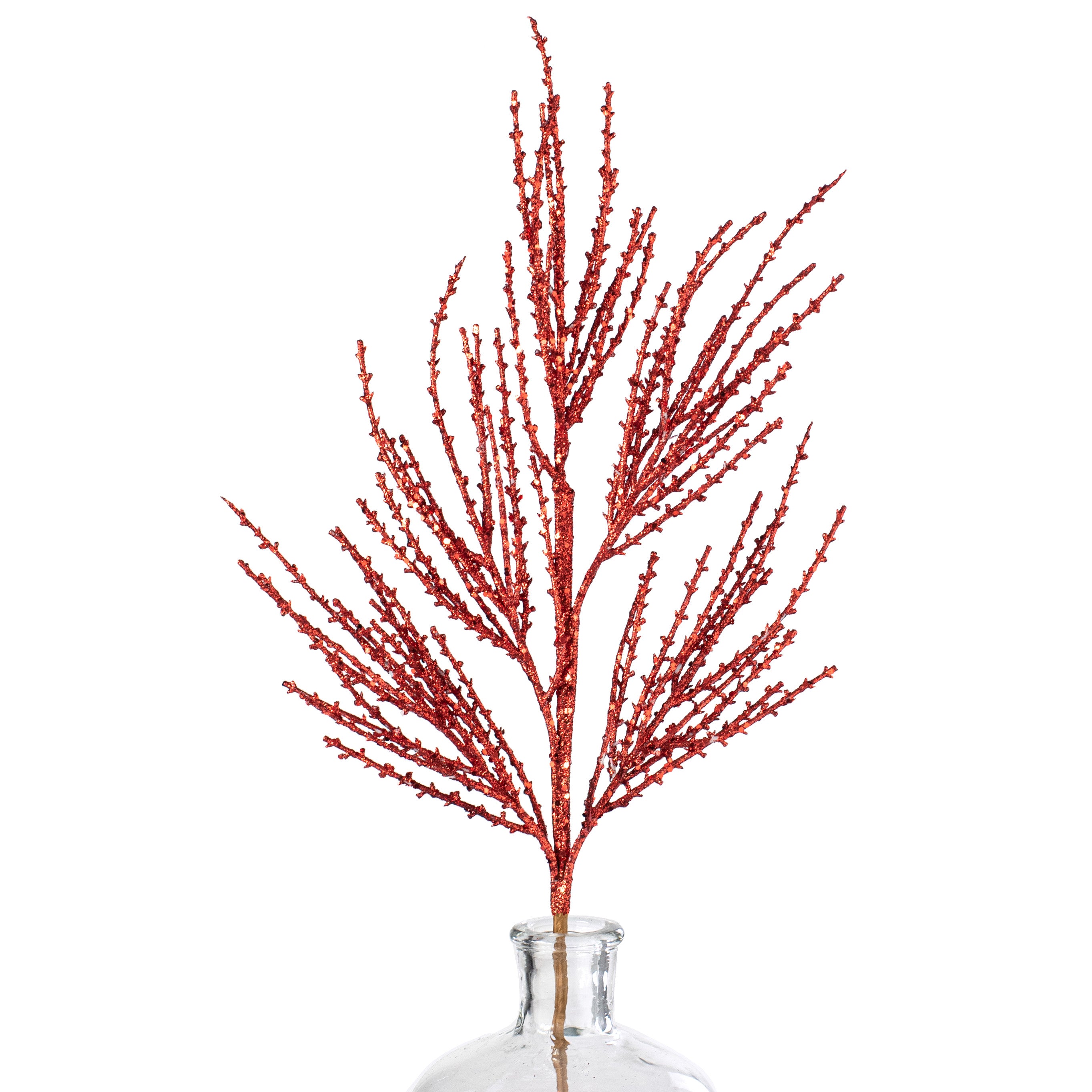 24" Glitter Pine Spray: Red Item Number: 85890RD