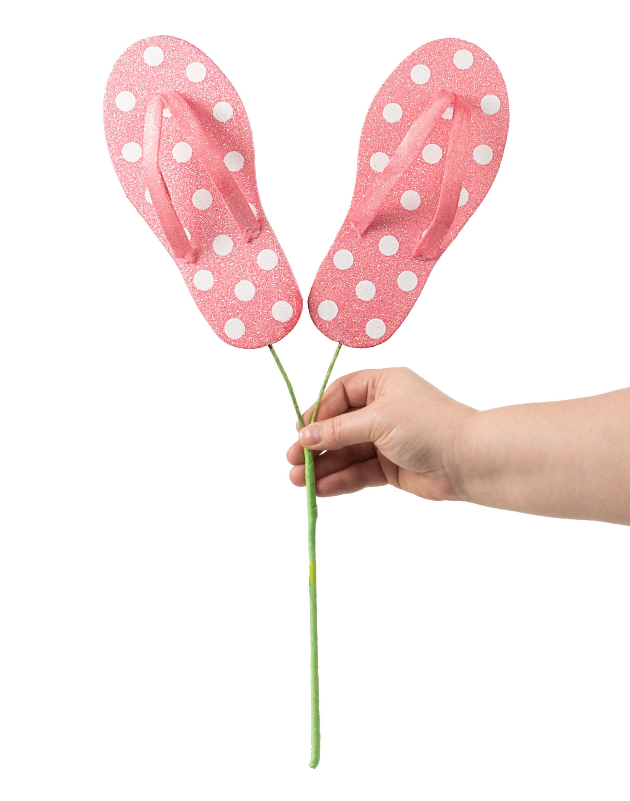 20" Glitter Polka Dot Flip Flop Spray: Pink detail photo 3
