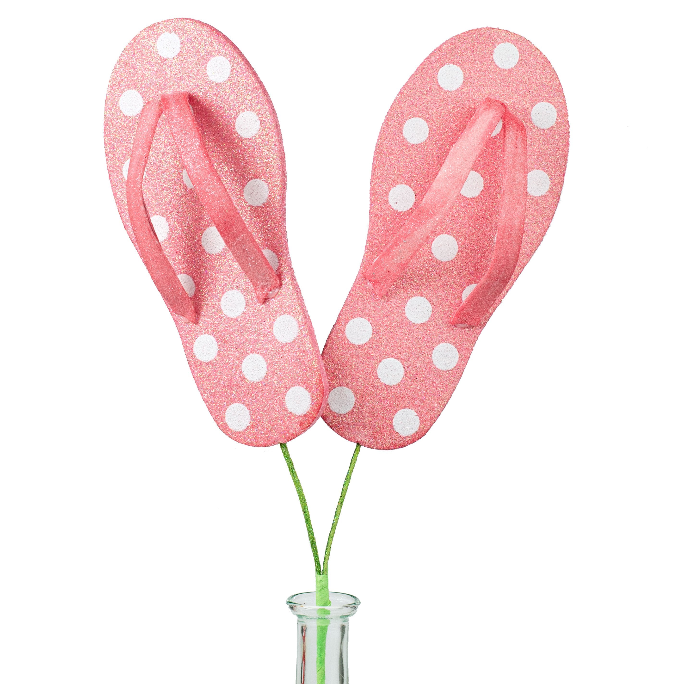 20" Glitter Polka Dot Flip Flop Spray: Pink Item Number: 62674PK