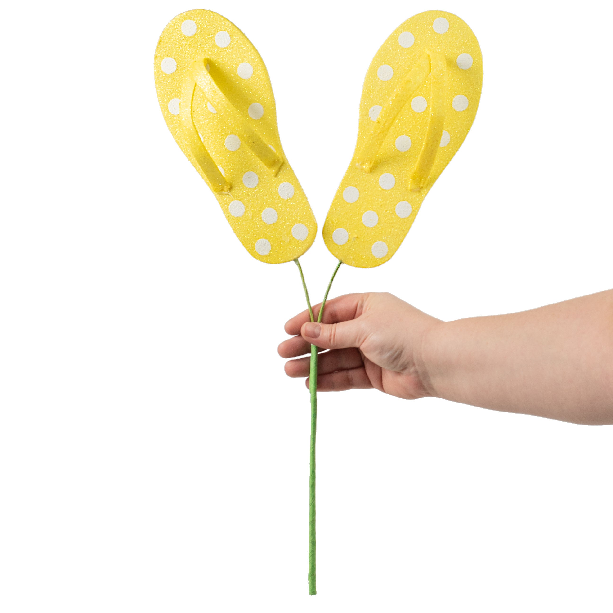 20" Glitter Polka Dot Flip Flop Spray: Yellow detail photo 3