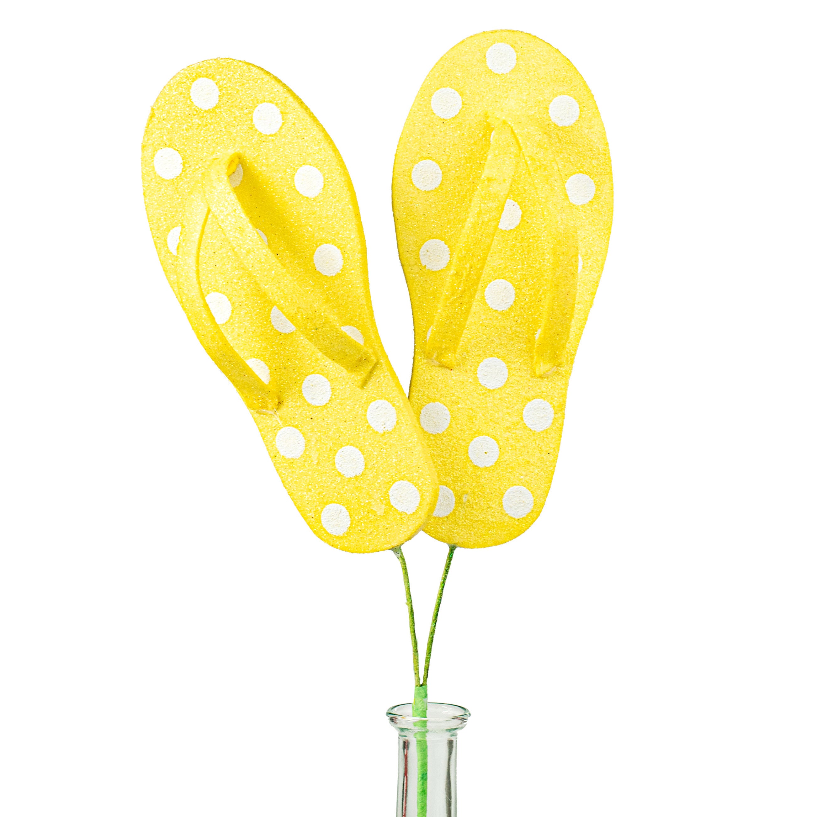 20" Glitter Polka Dot Flip Flop Spray: Yellow Item Number: 62674YW