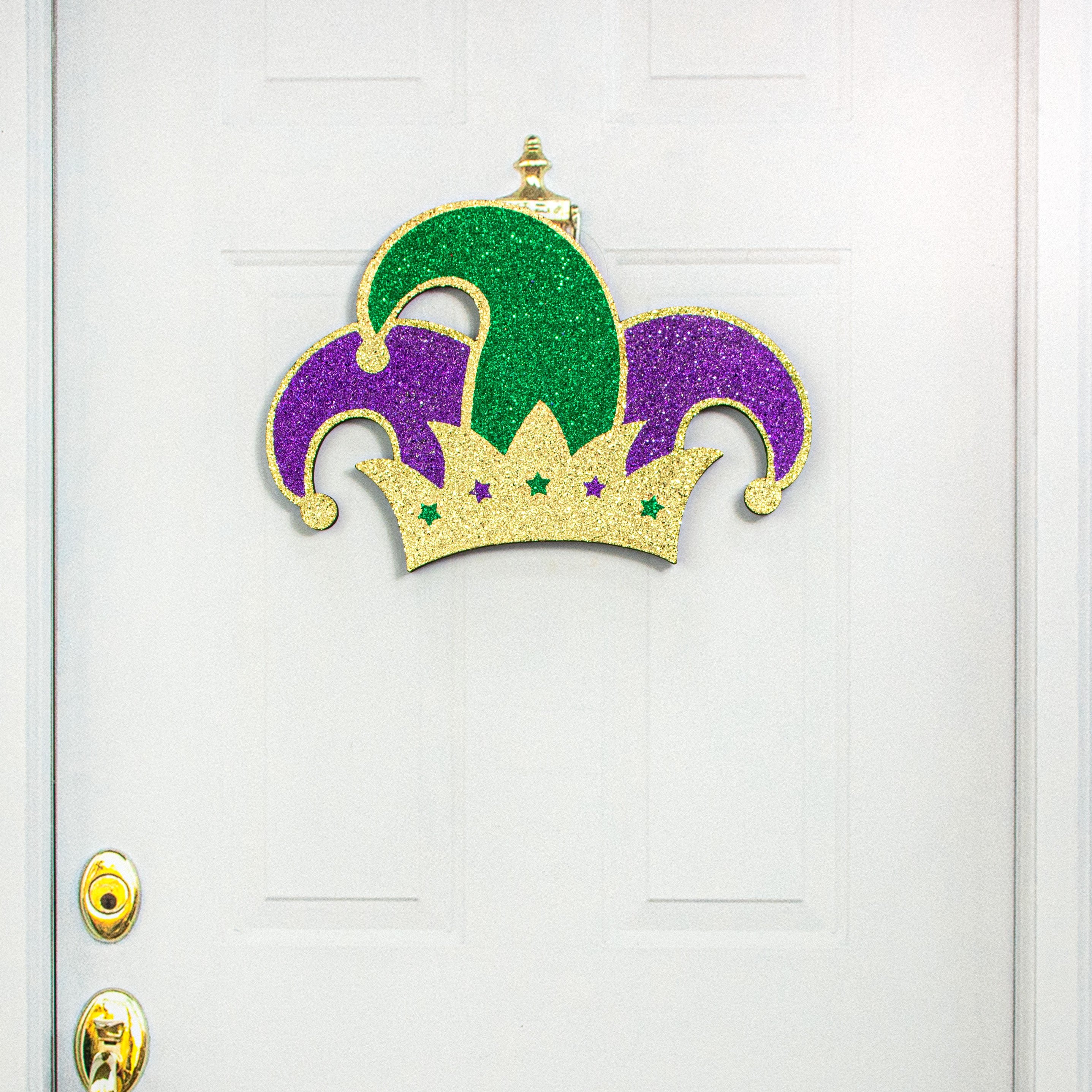 20" Glitter Polyfoam Jester Hat Hanger: Mardi Gras Lifestyle Photo