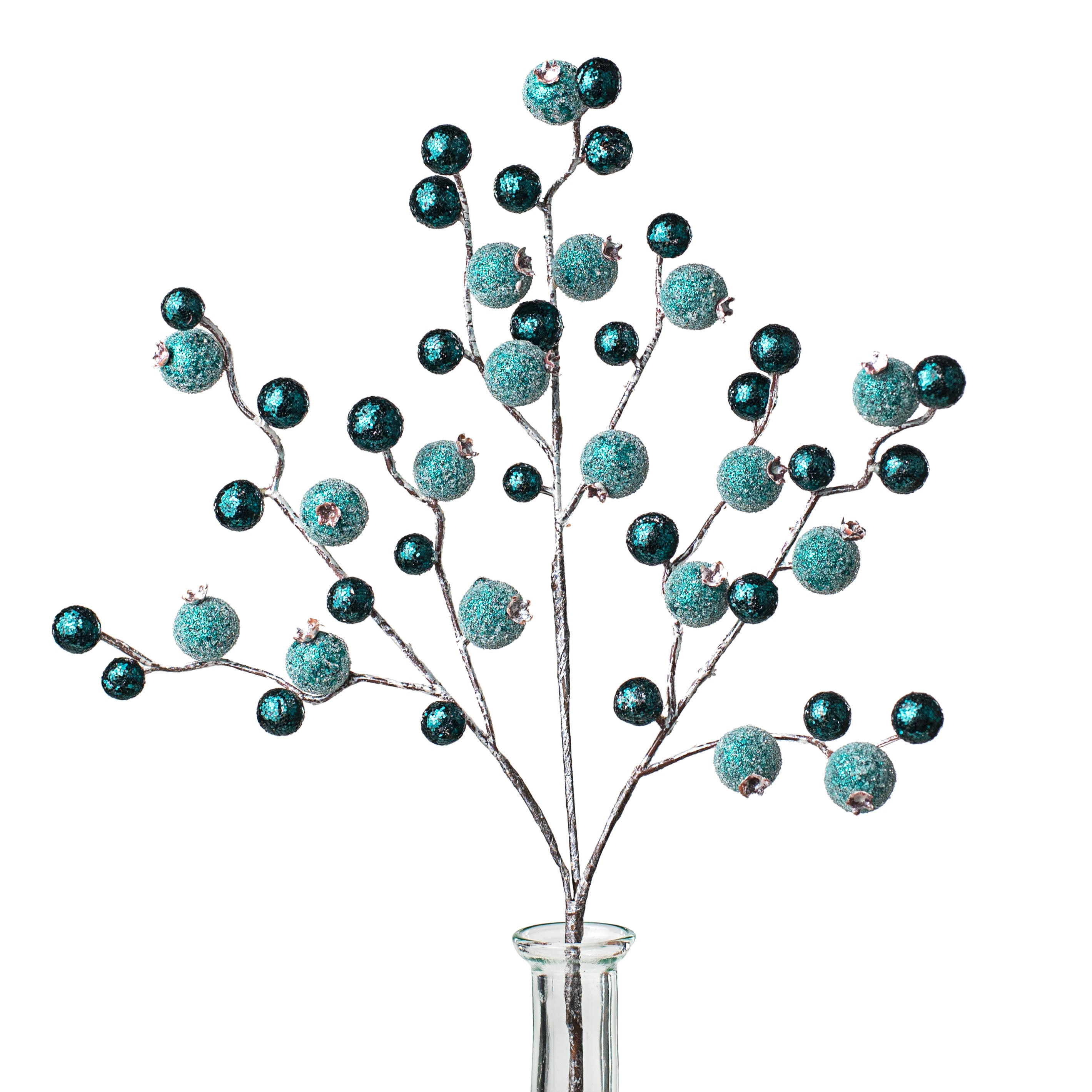 18" Glitter Pomegranate Berry Pick: Teal Item Number: 105520