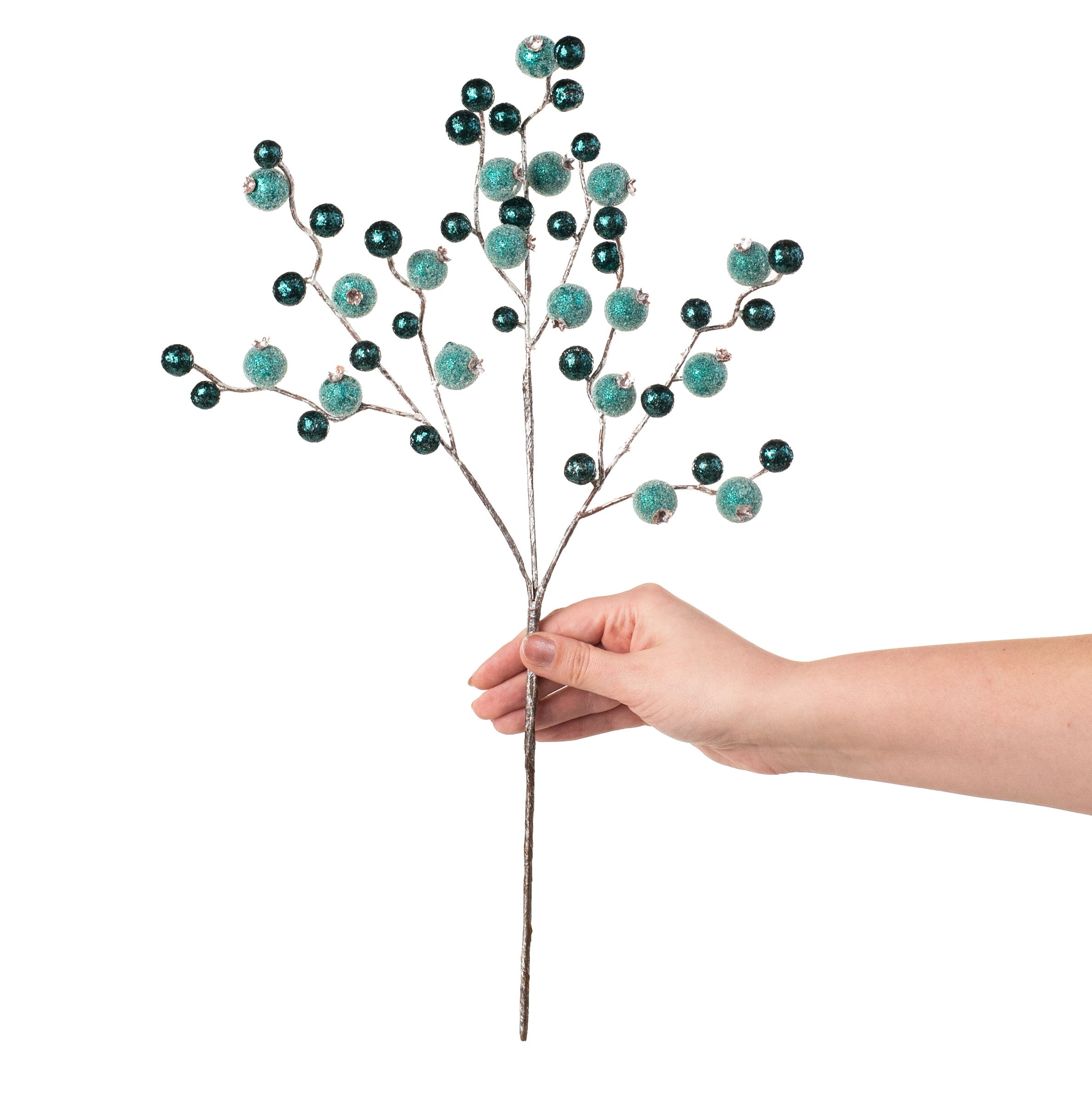 18" Glitter Pomegranate Berry Pick: Teal detail photo 3