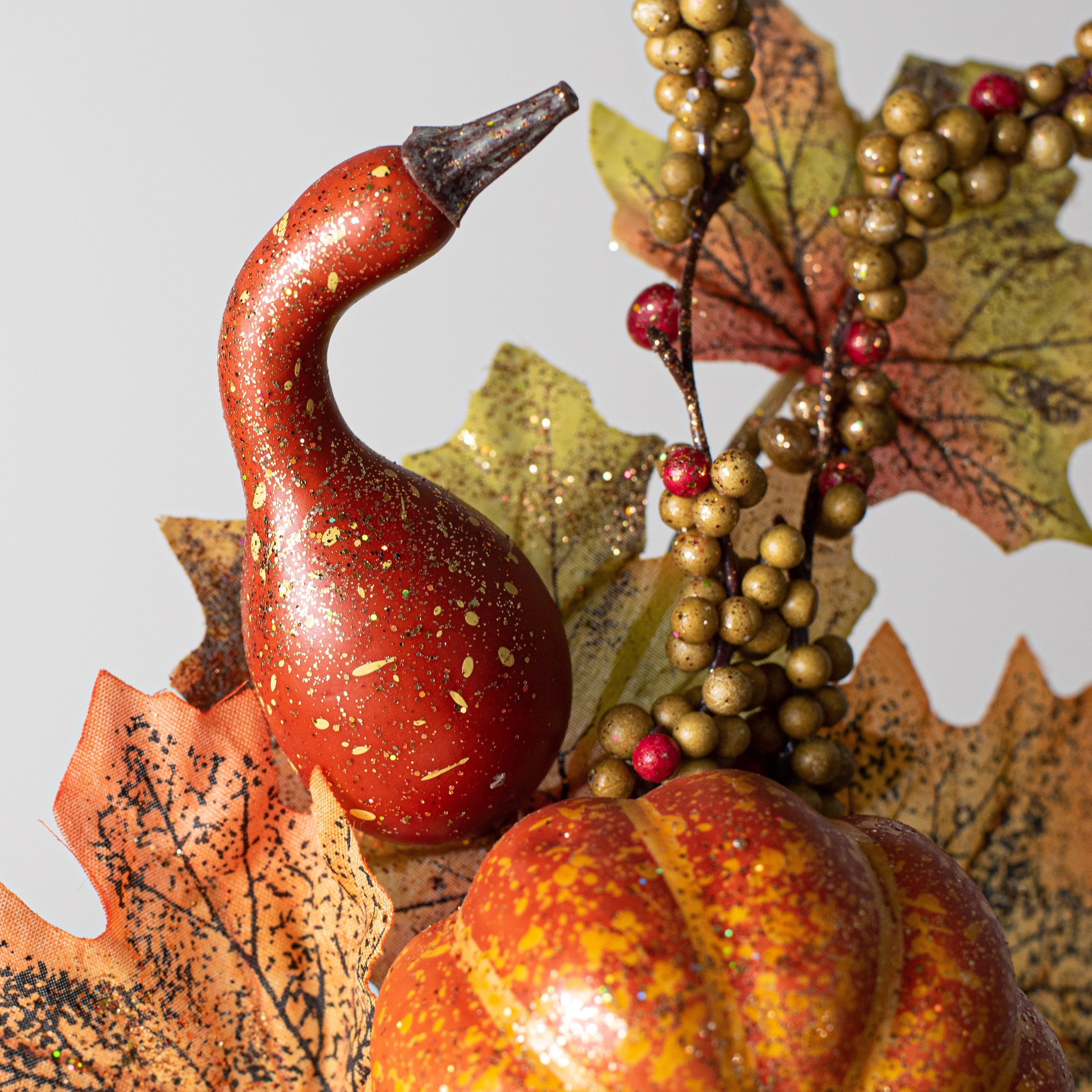 13" Glitter Pumpkin & Gourd Pick Lifestyle Photo