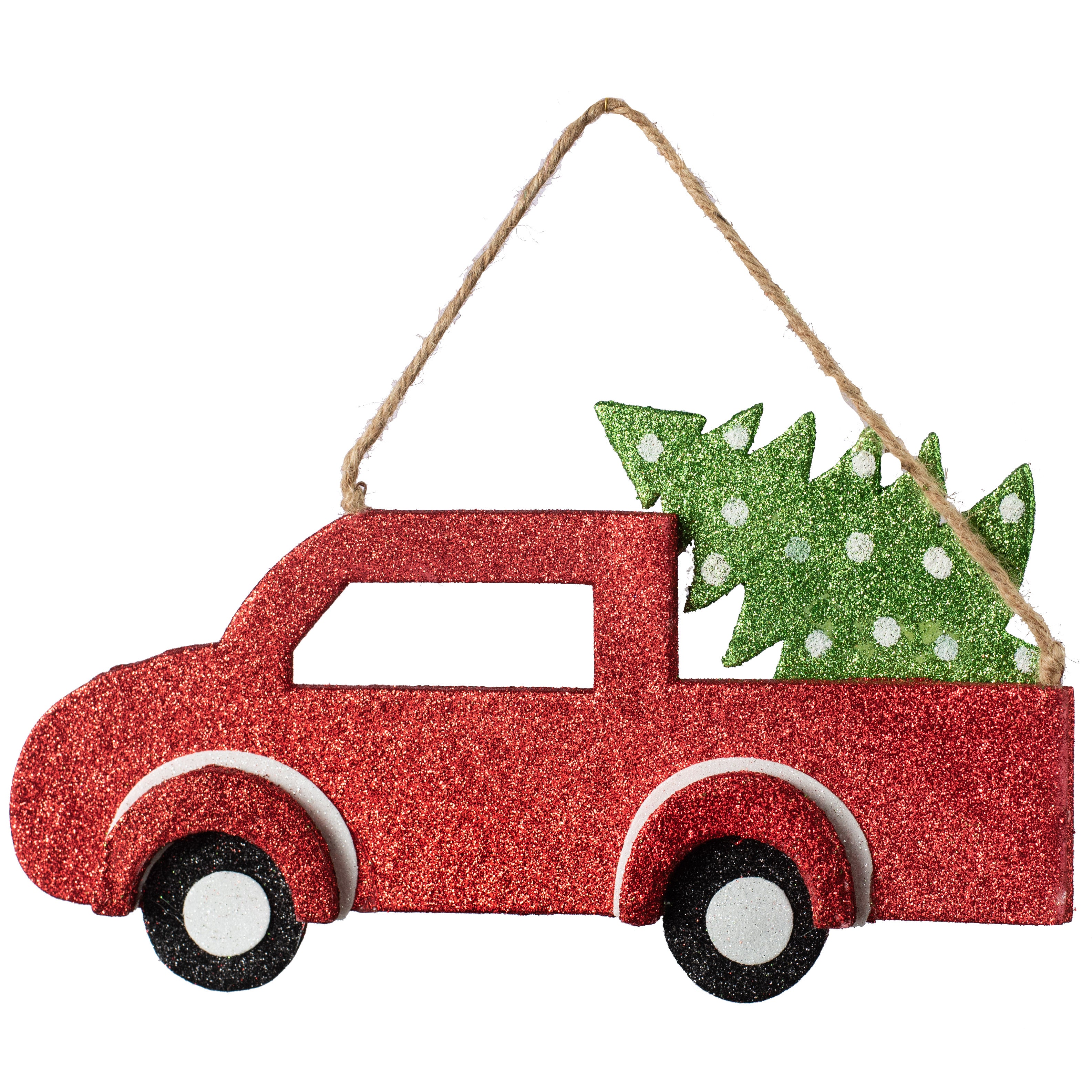 12" Glitter Red Truck Ornament Item Number: 84021RDGN