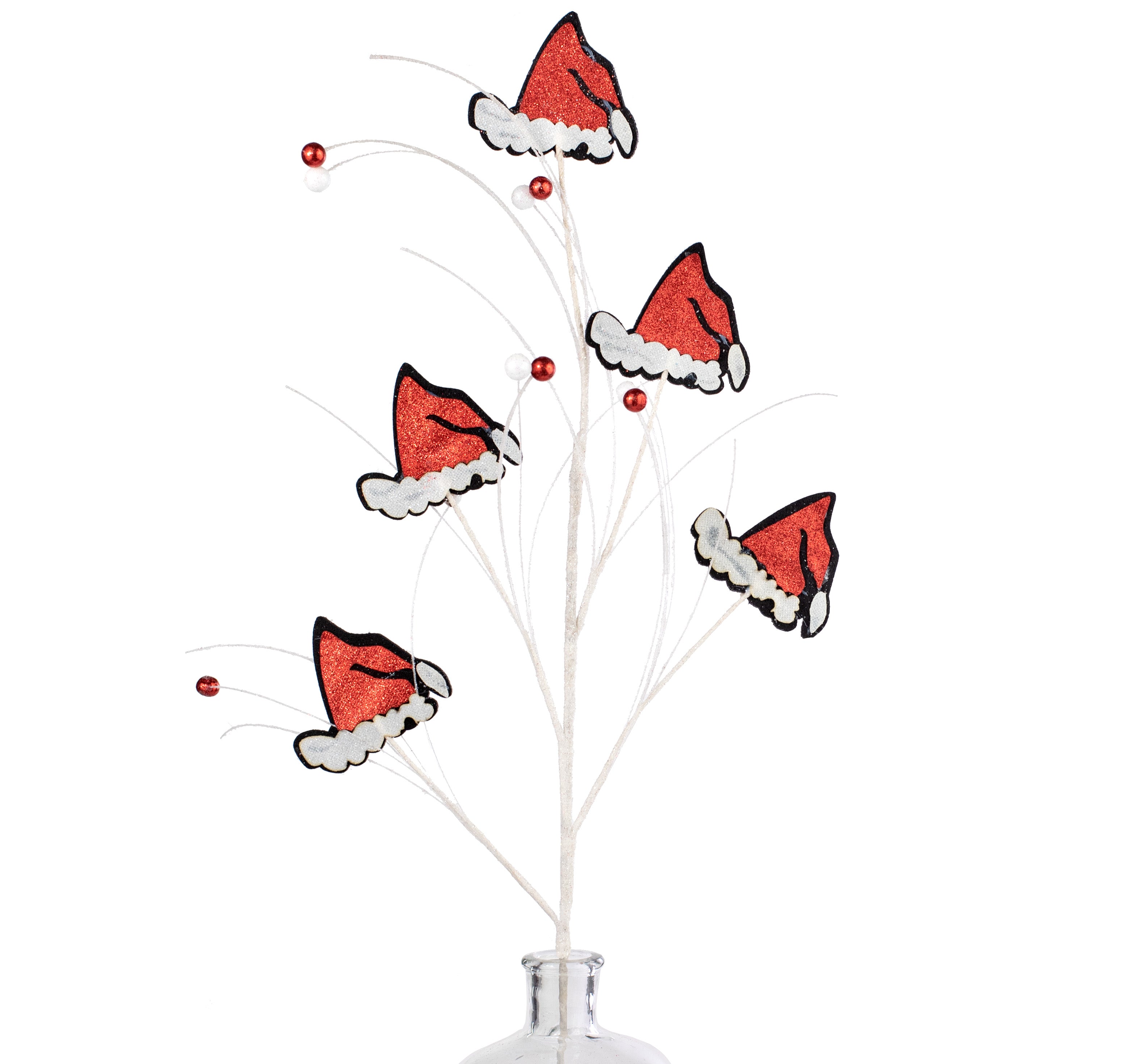 31" Glitter Santa Hats Spray Item Number: 167023