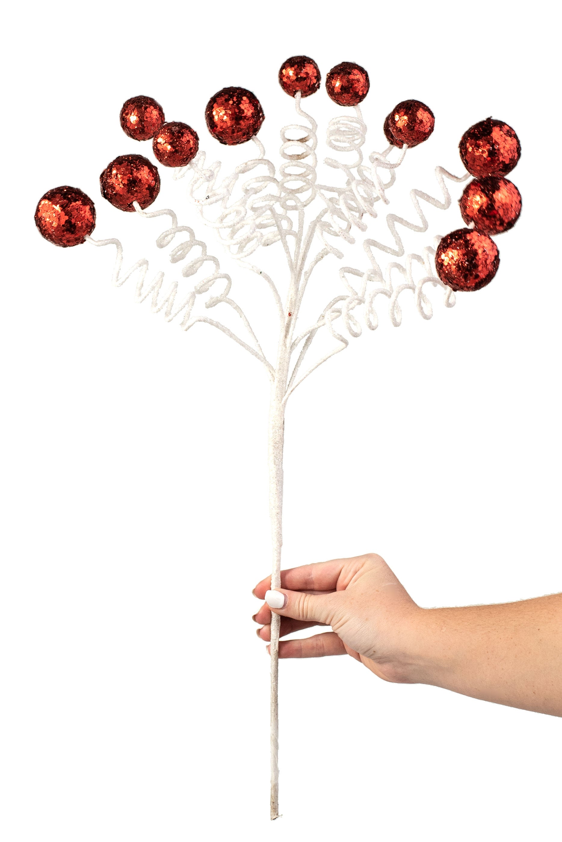 22" Glitter Sequin Ball Spray: Red detail photo 3
