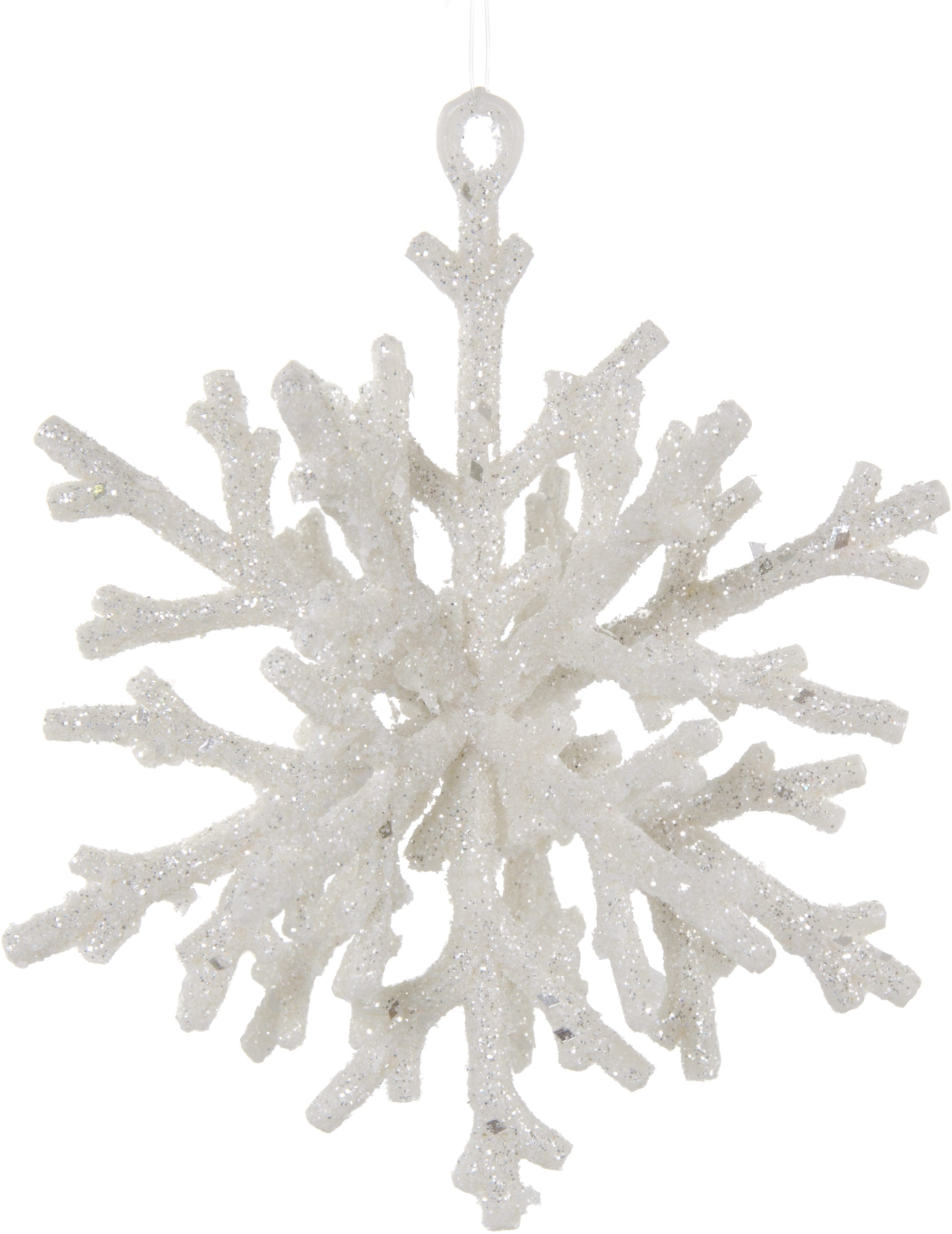 6" Glitter Snowflake Twig Ball Ornament Item Number: 82324WT