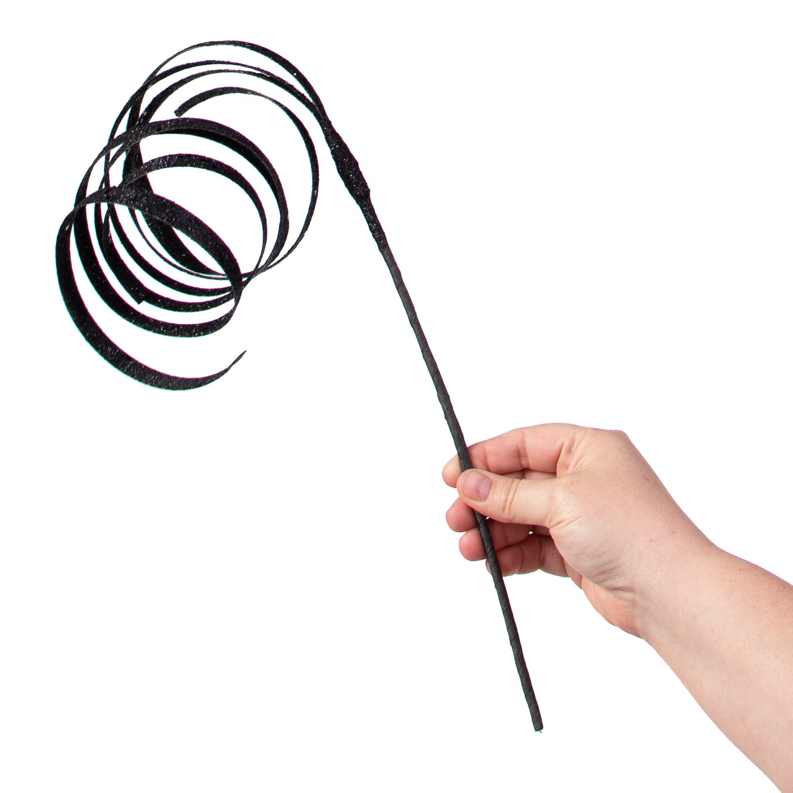 25" Glitter Spiral Ribbon Spray: Black detail photo 4