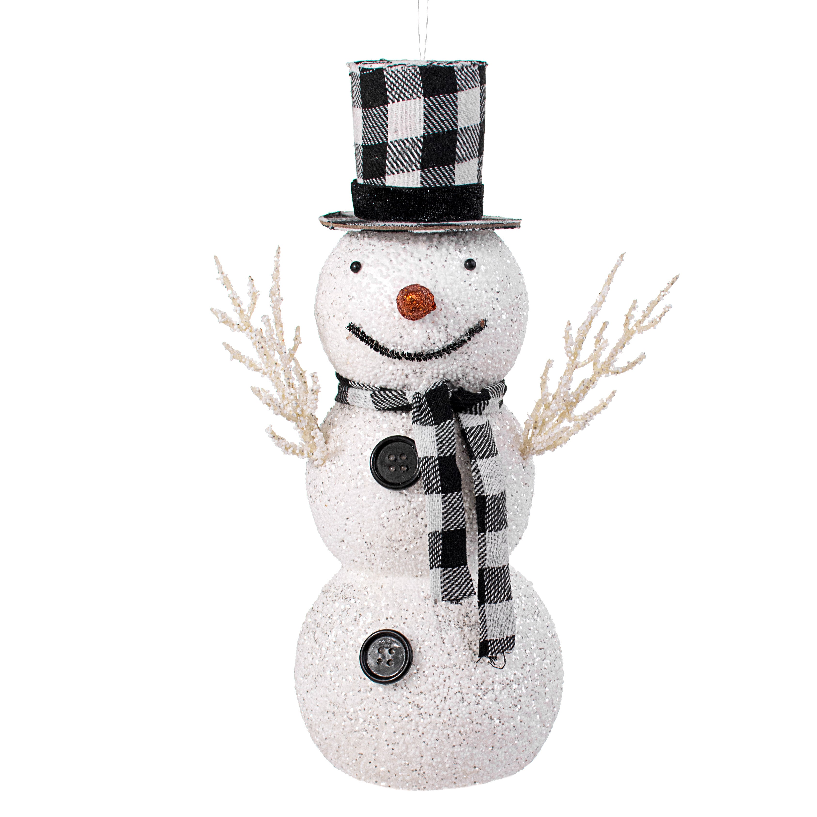 12" Glitter Styrofoam Snowman Figurine Item Number: XY9220