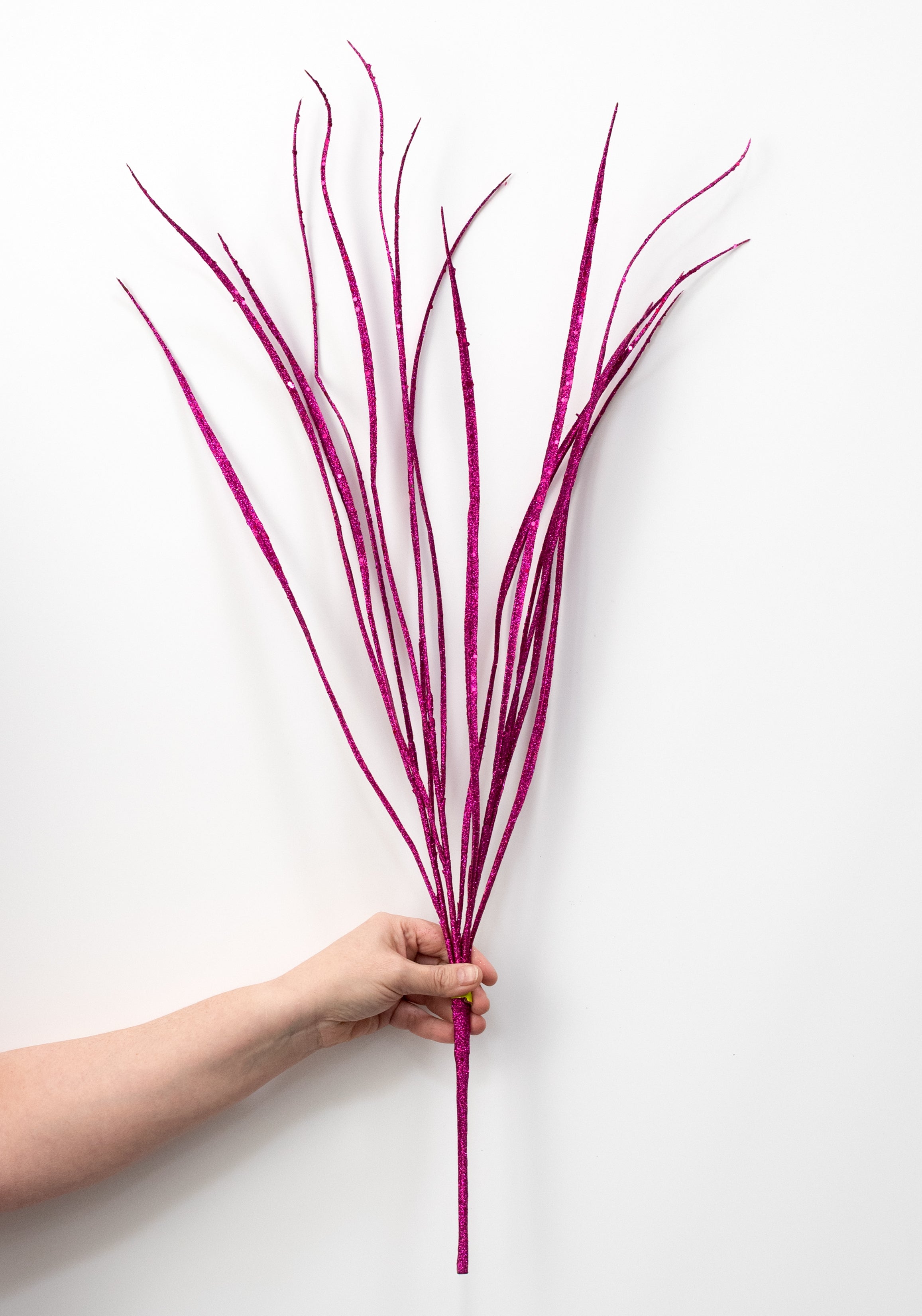 32" Glitter Sword Grass Spray: Fuchsia Pink detail photo 3