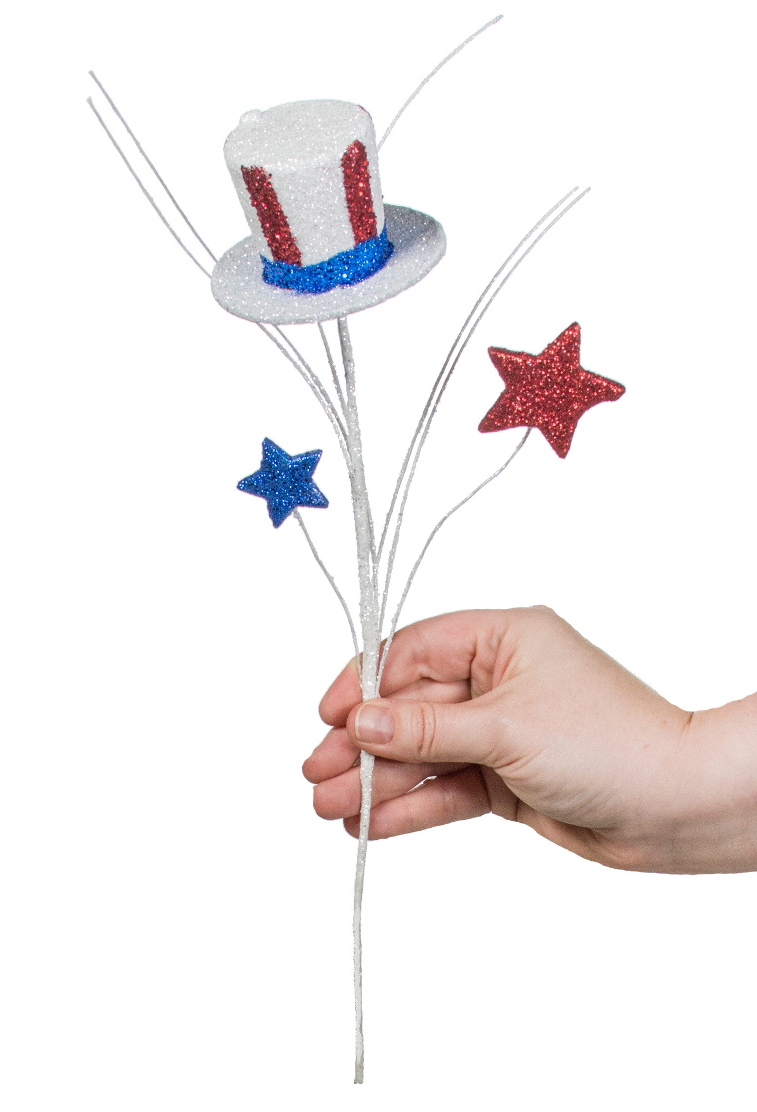 12" Glitter Top Hat Star Pick: Red, White, Blue Lifestyle Photo