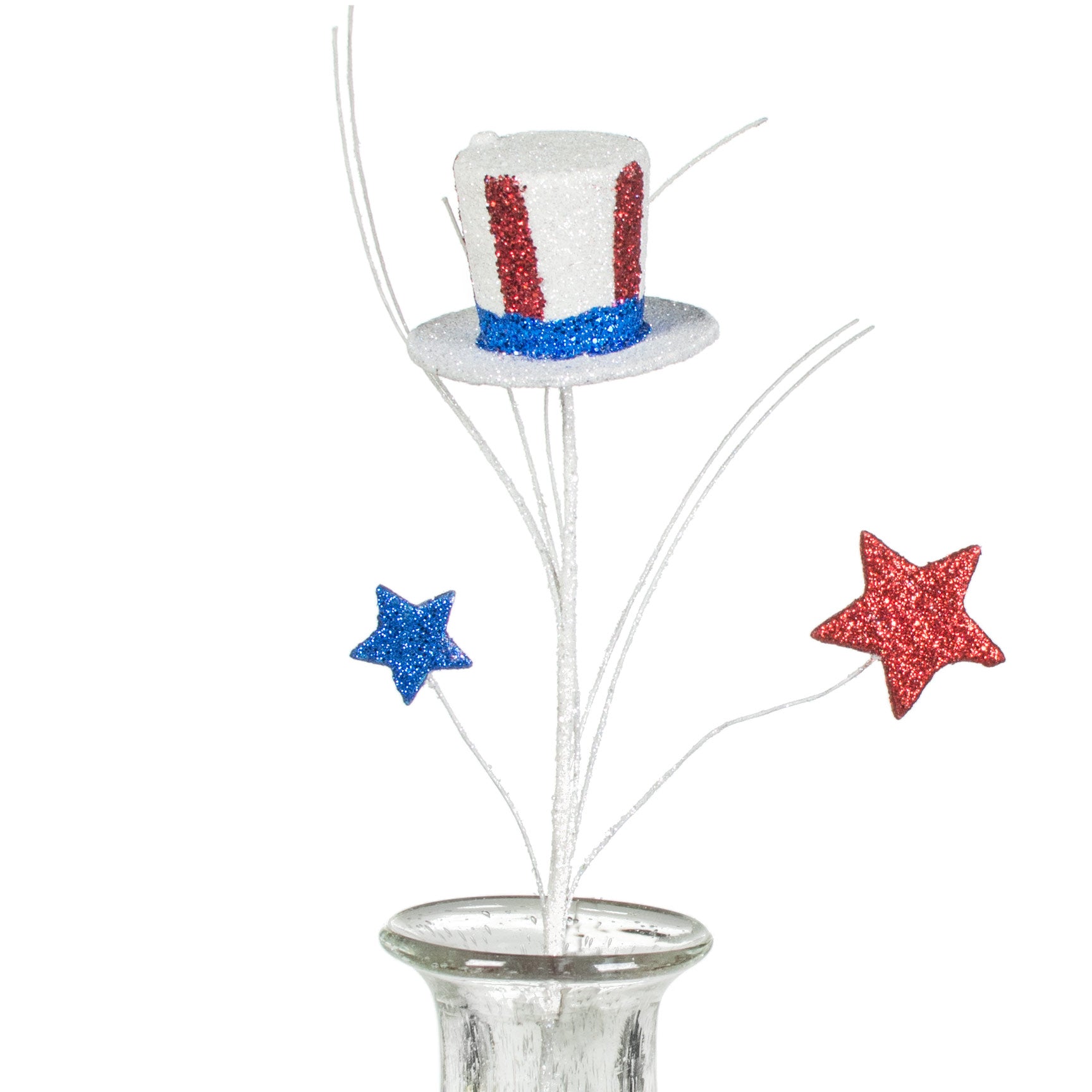 12" Glitter Top Hat Star Pick: Red, White, Blue Item Number: HJ0015