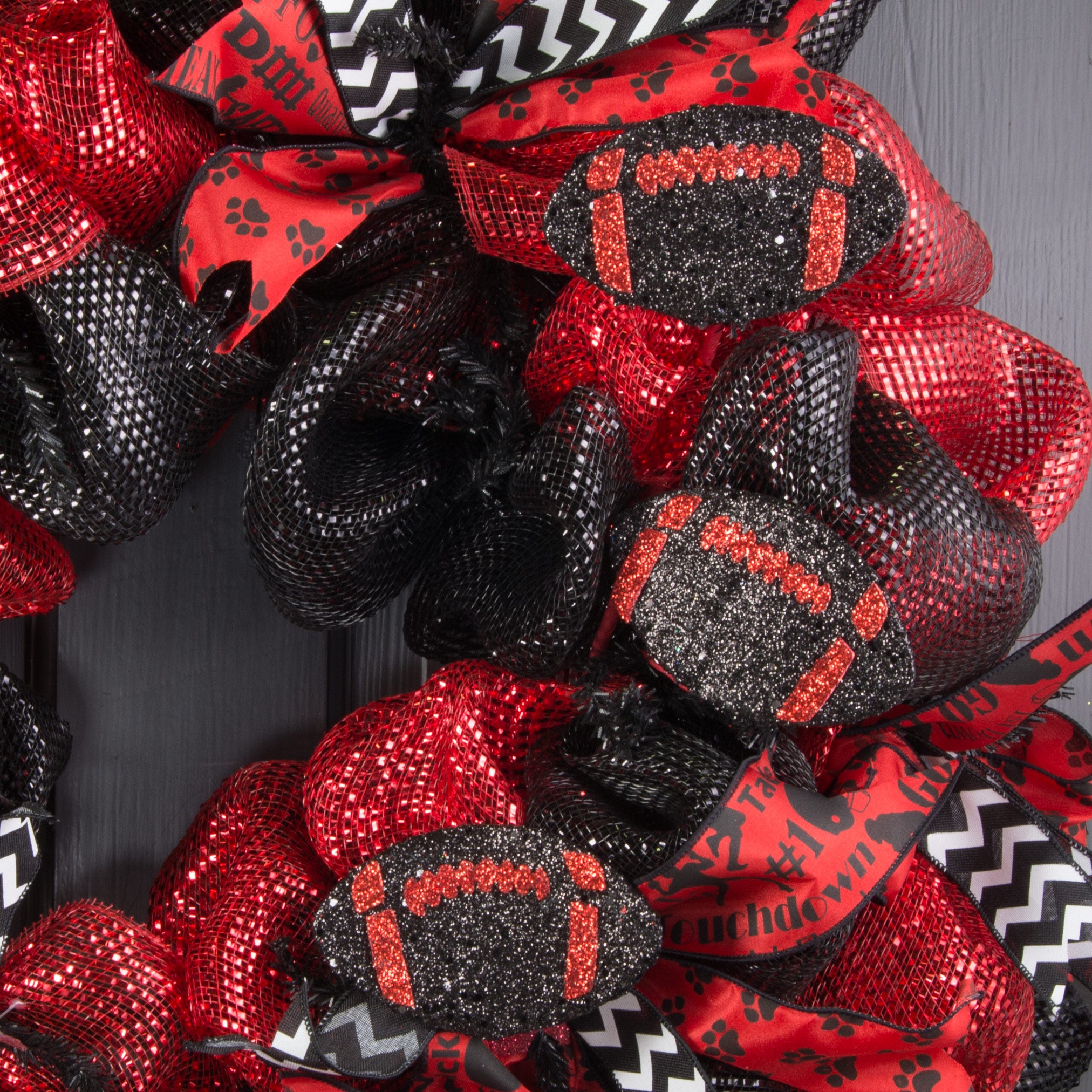 24" Glitter Triple Football Pick: Red & Black Lifestyle Photo