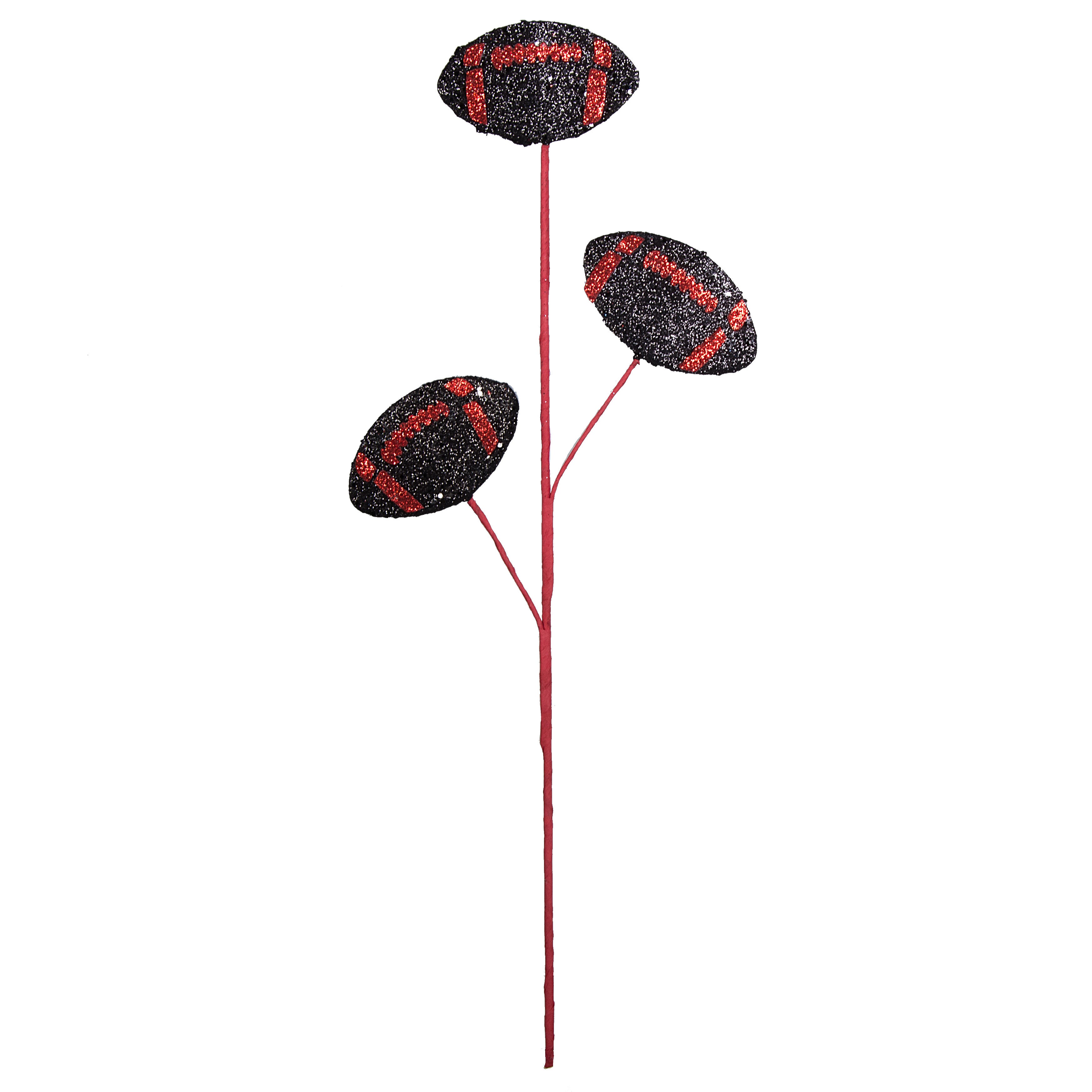 24" Glitter Triple Football Pick: Red & Black detail photo 3