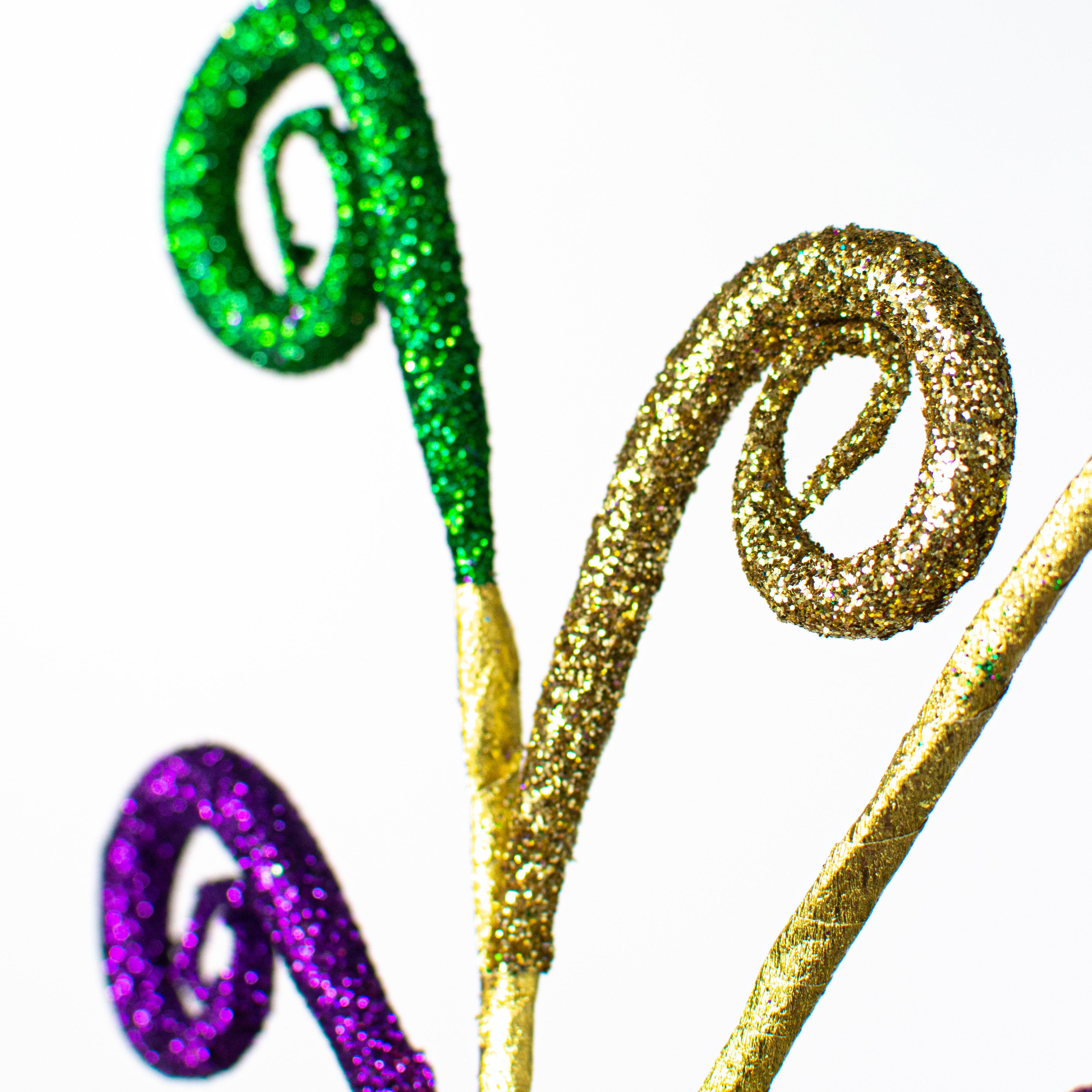 23" Glitter Tubing Coils Spray: Purple, Green, Gold Lifestyle Photo