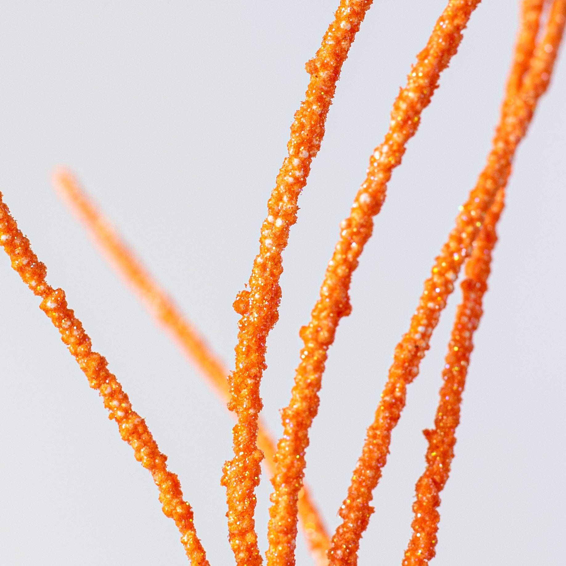 30" Glitter Twig Spray: Orange Lifestyle Photo