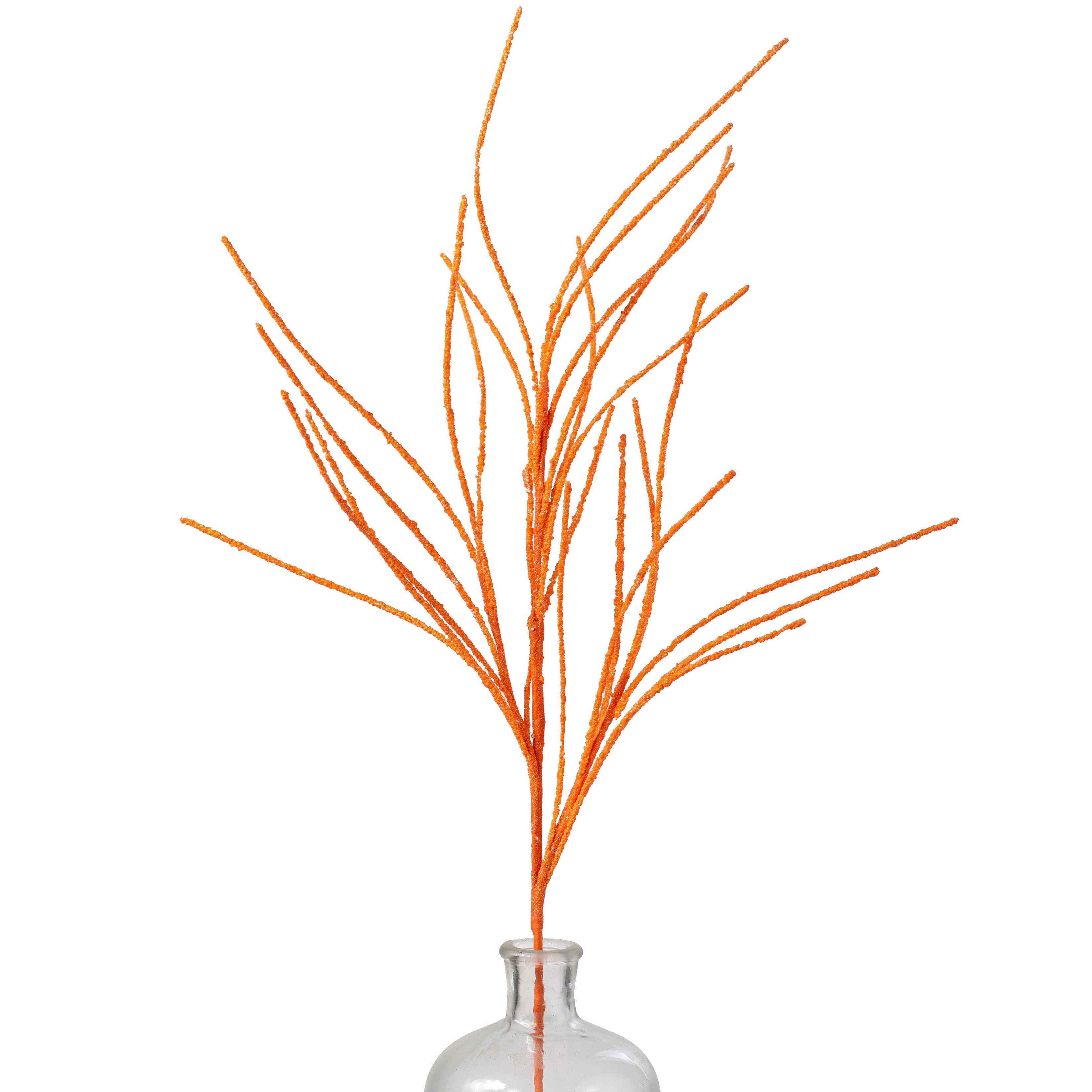 30" Glitter Twig Spray: Orange Item Number: 57169OR