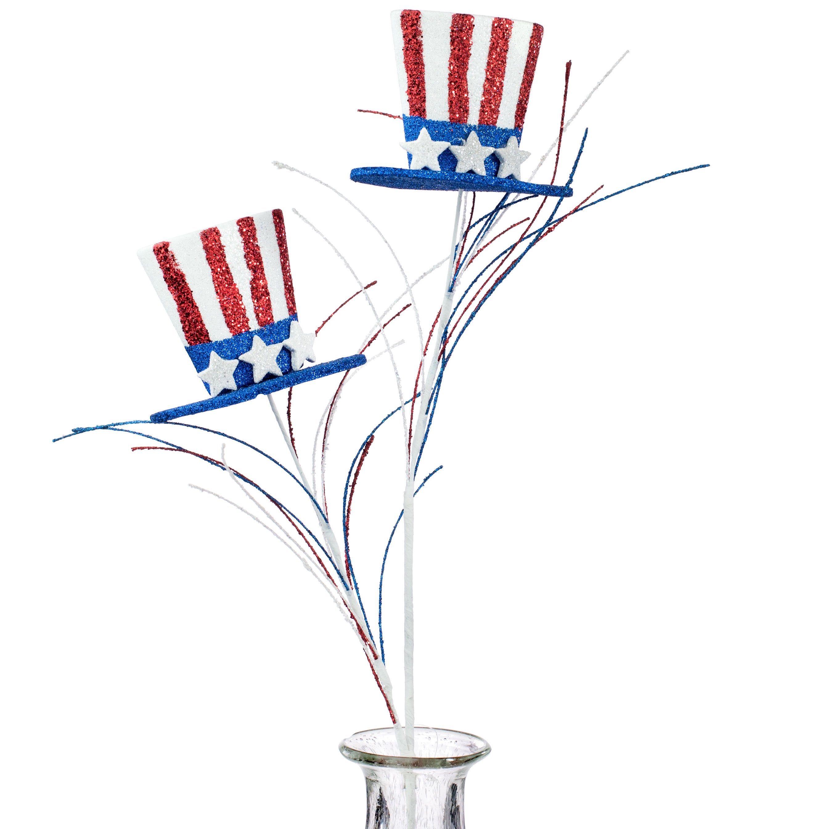 29" Glitter USA Top Hat Spray Item Number: 74109RWB
