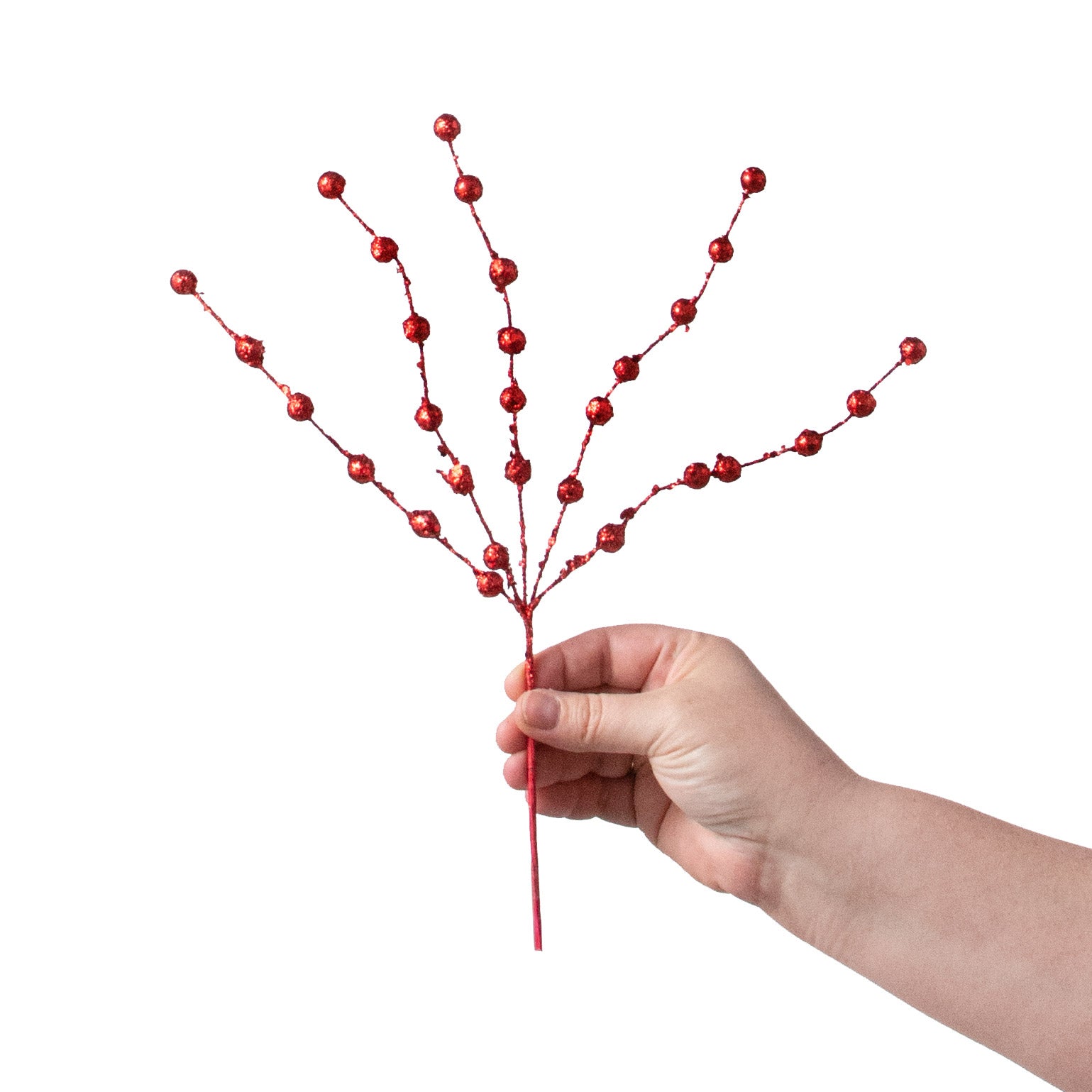 12" Glittered Ball Pick: Red detail photo 3