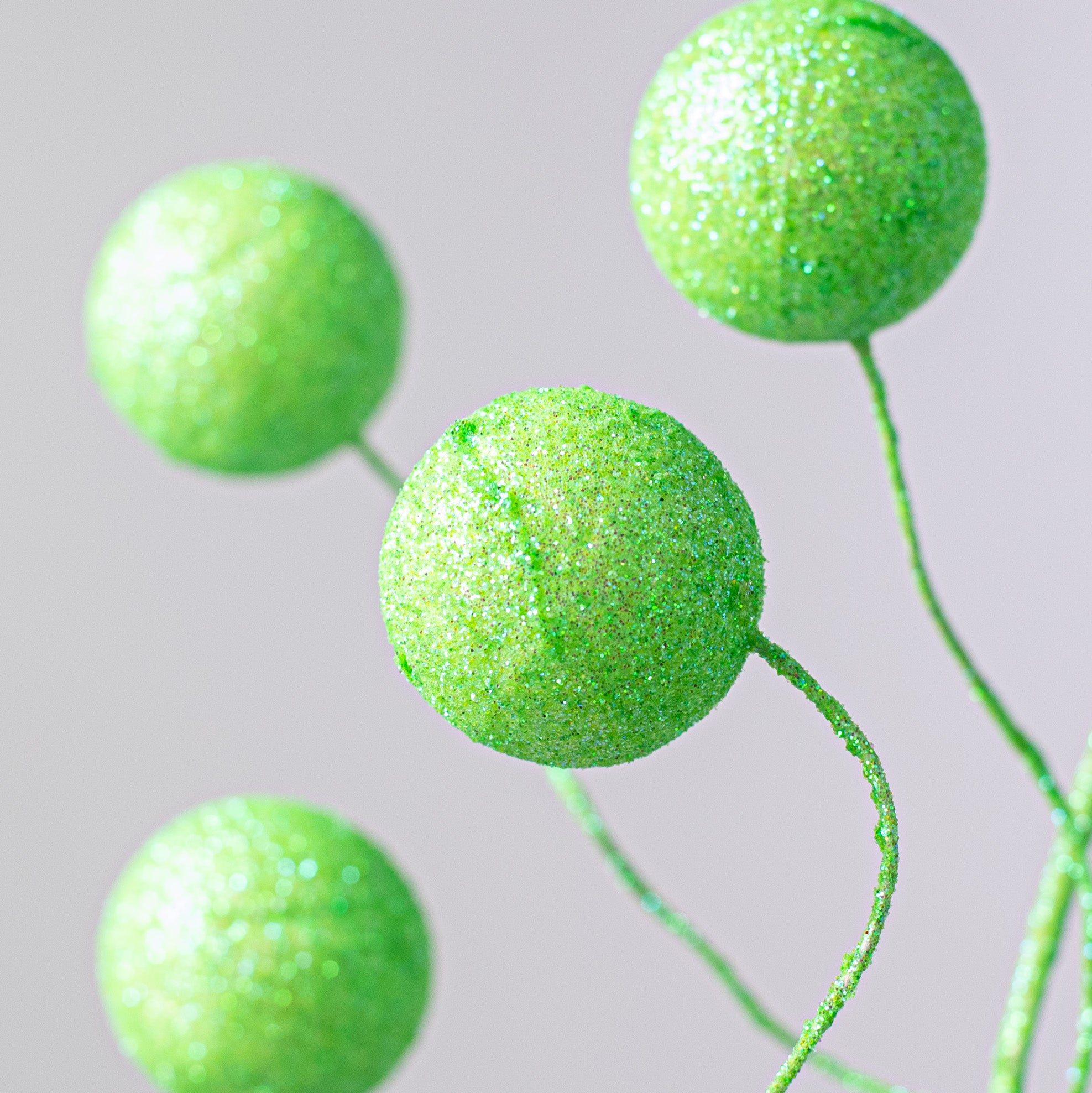 24" Glittered Ball Spray: Green Lifestyle Photo
