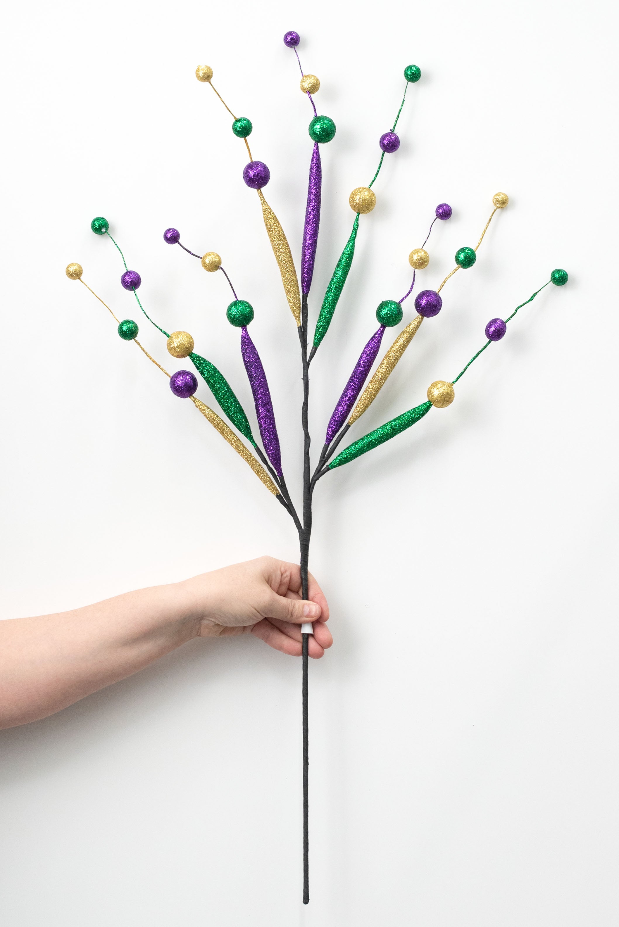 32" Glittered Ball & Tube Spray: Mardi Gras detail photo 3