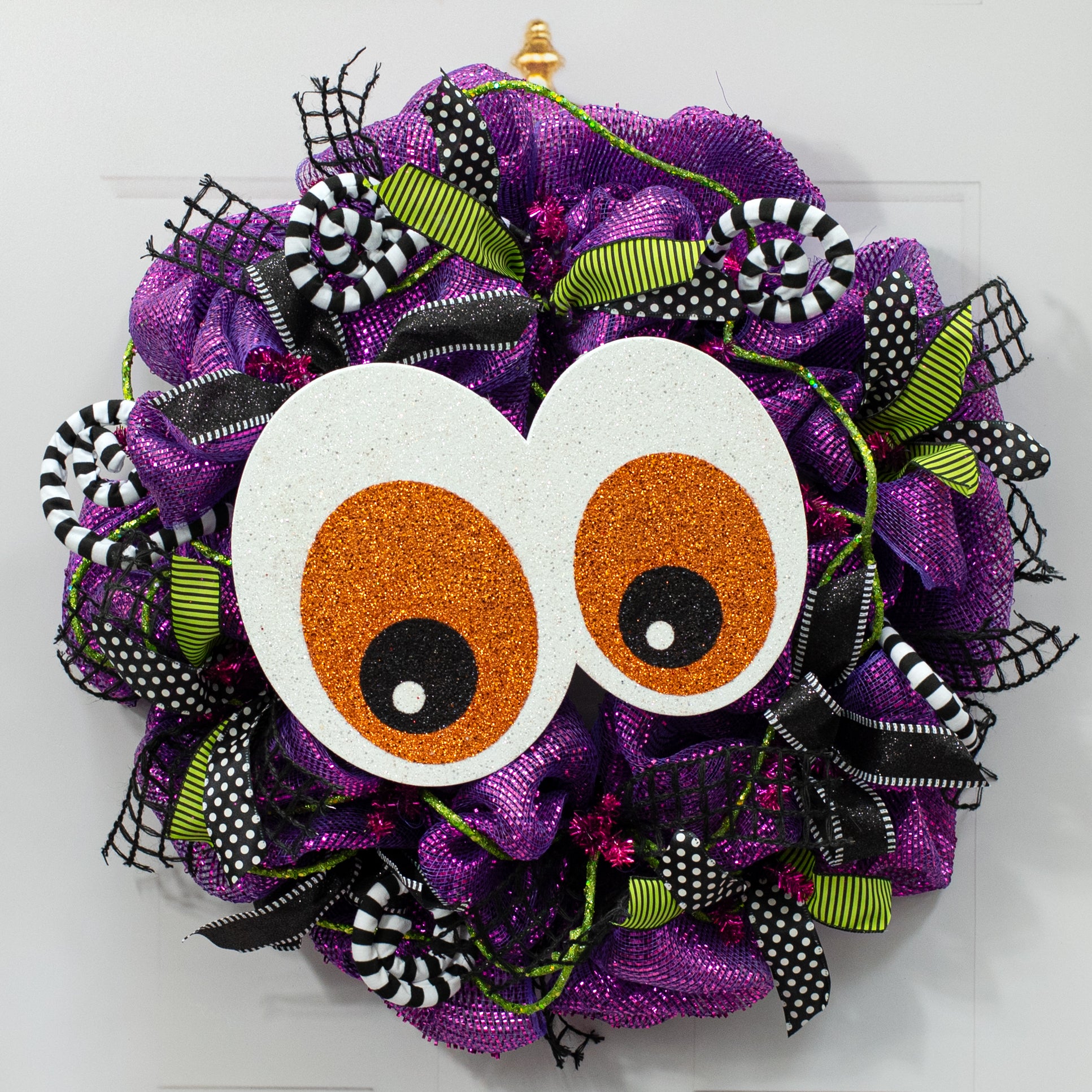 14" Glittered EVA Foam Eyeballs Hanger: Orange Lifestyle Photo
