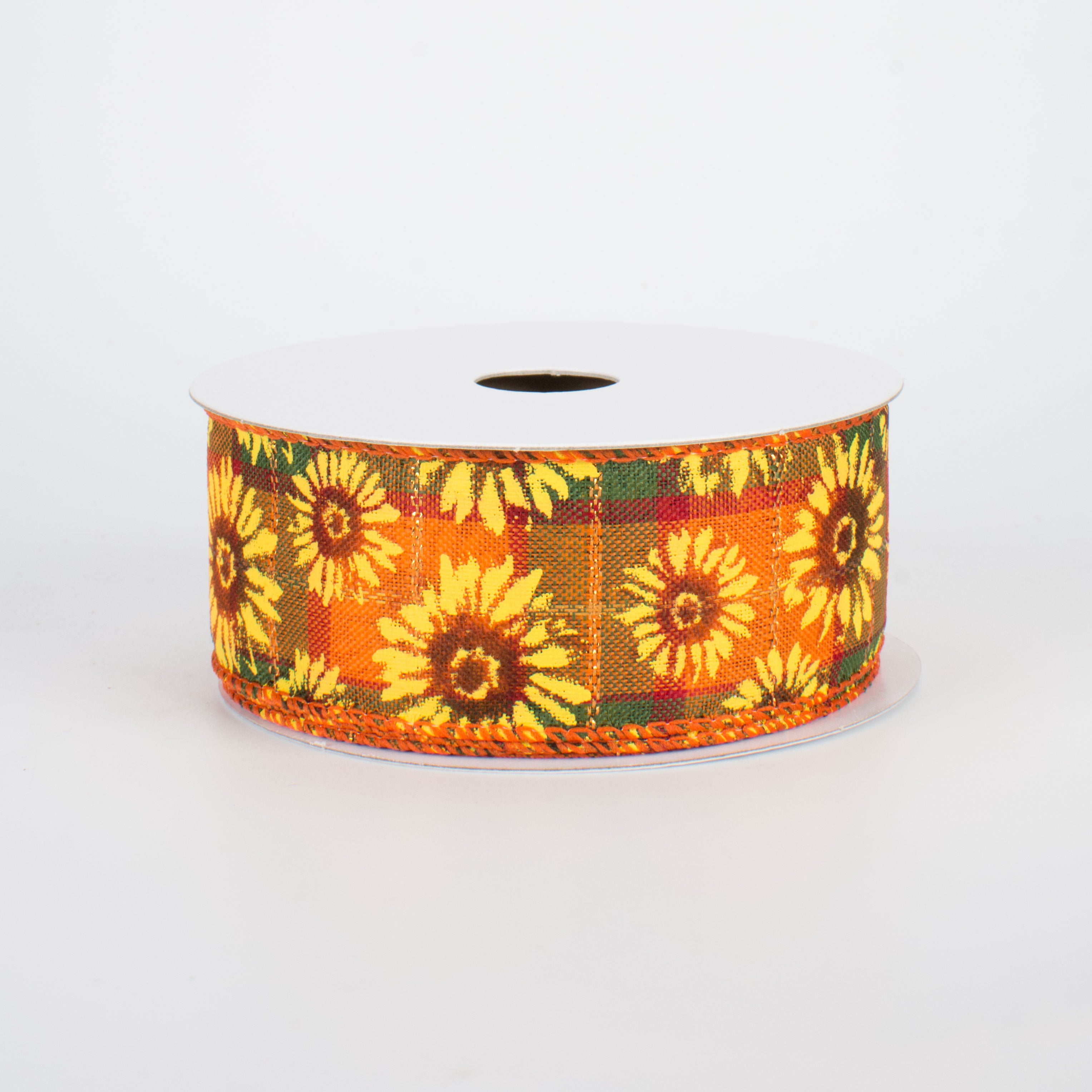 1.5" Glittered Fall Sunflower Ribbon (10 Yards)