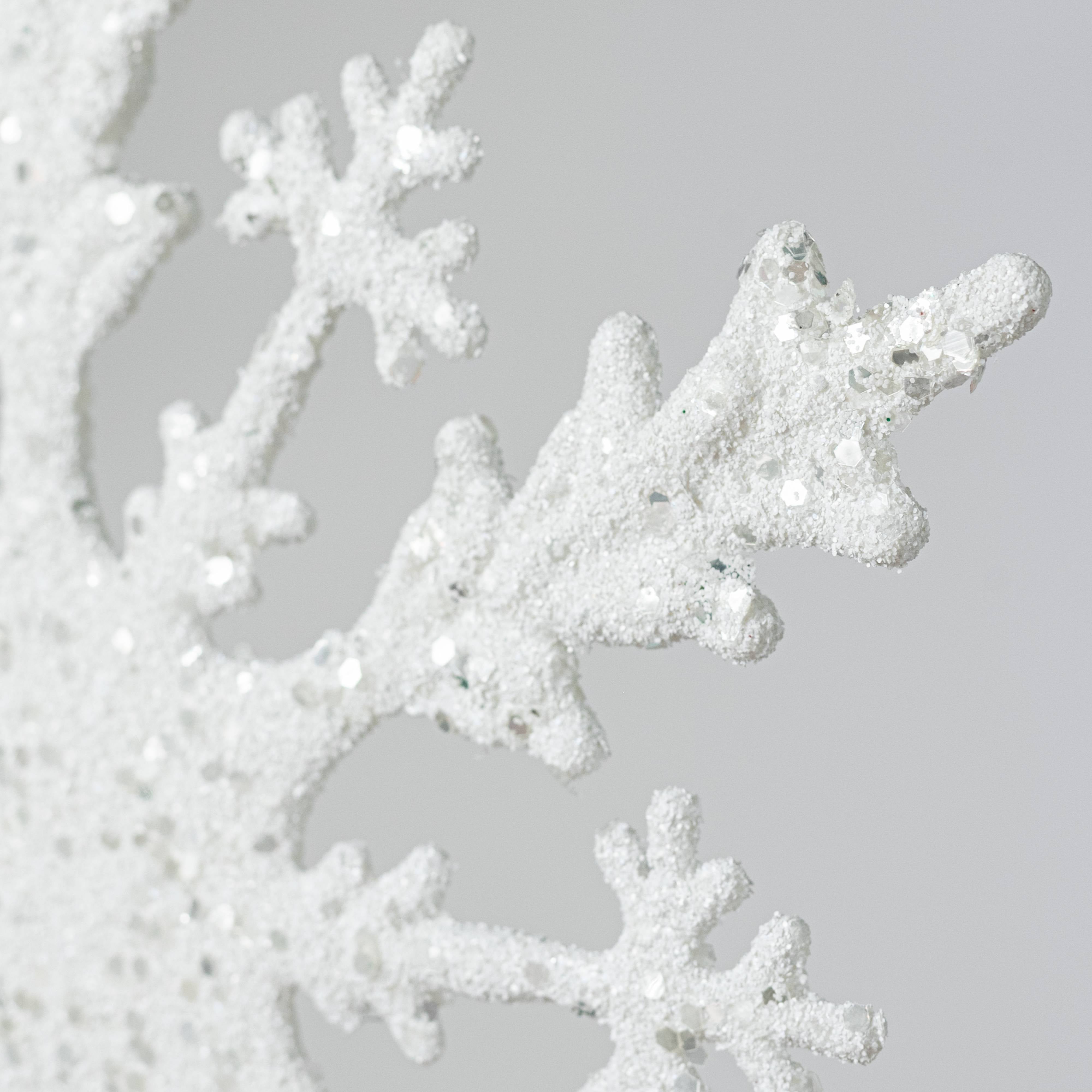 12" Glittered Flat Snowflake Ornament detail photo 3