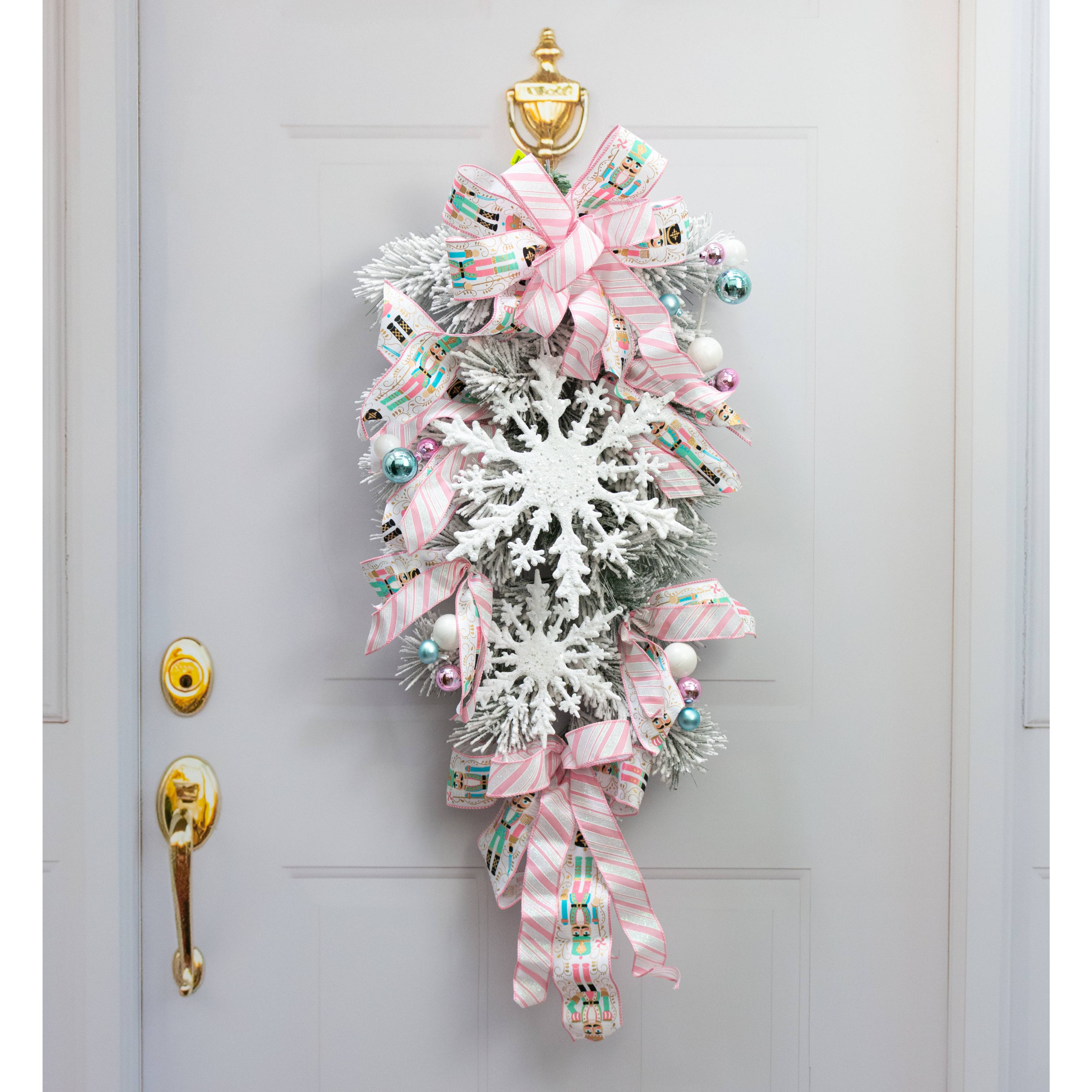 12" Glittered Flat Snowflake Ornament detail photo 4