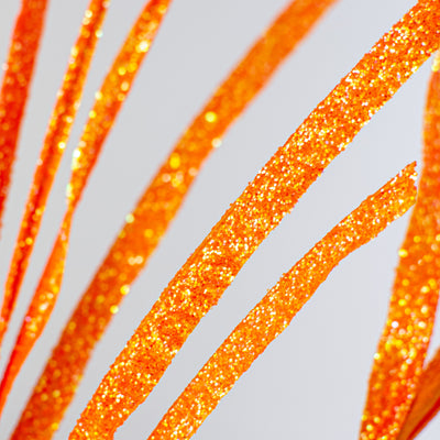 31" Glittered Paper Grass Spray: Bright Orange Lifestyle Photo