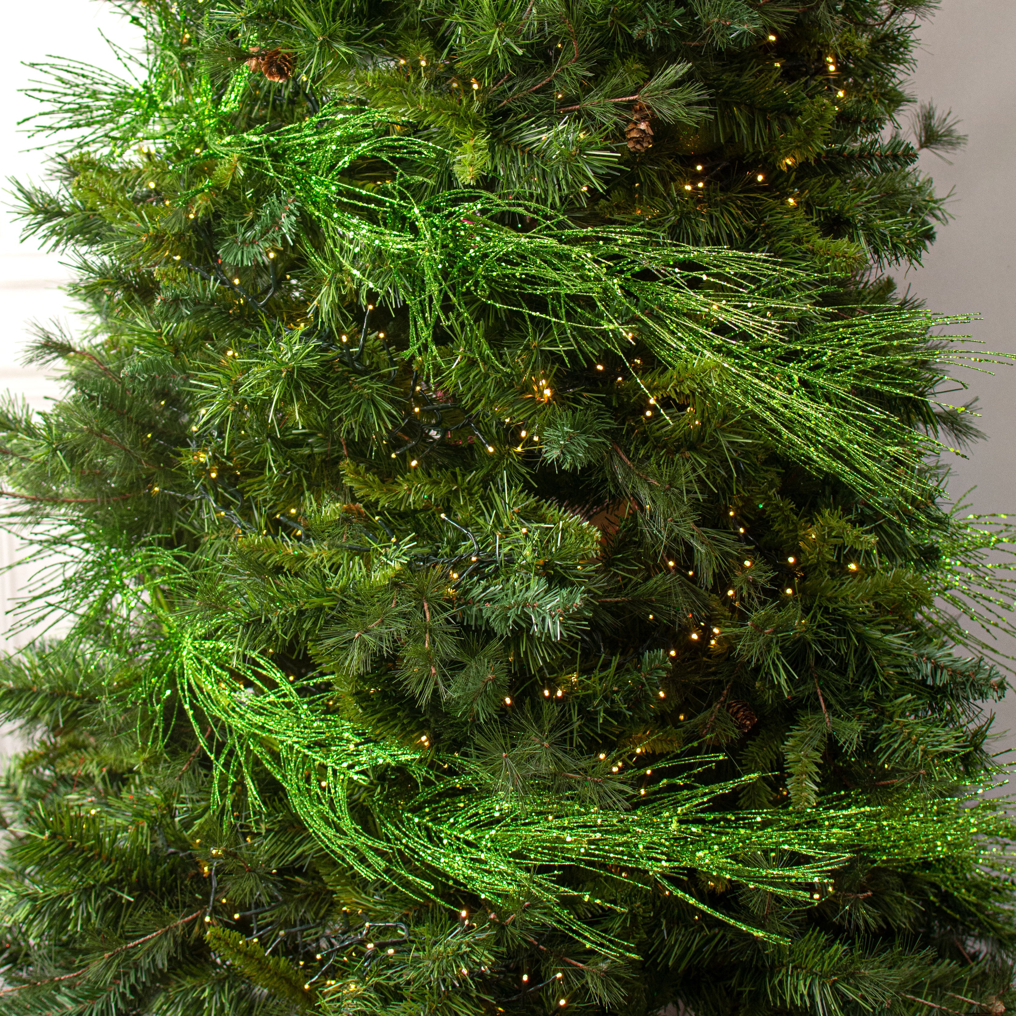 5' Glittered Pine Garland: Lime Green Lifestyle Photo