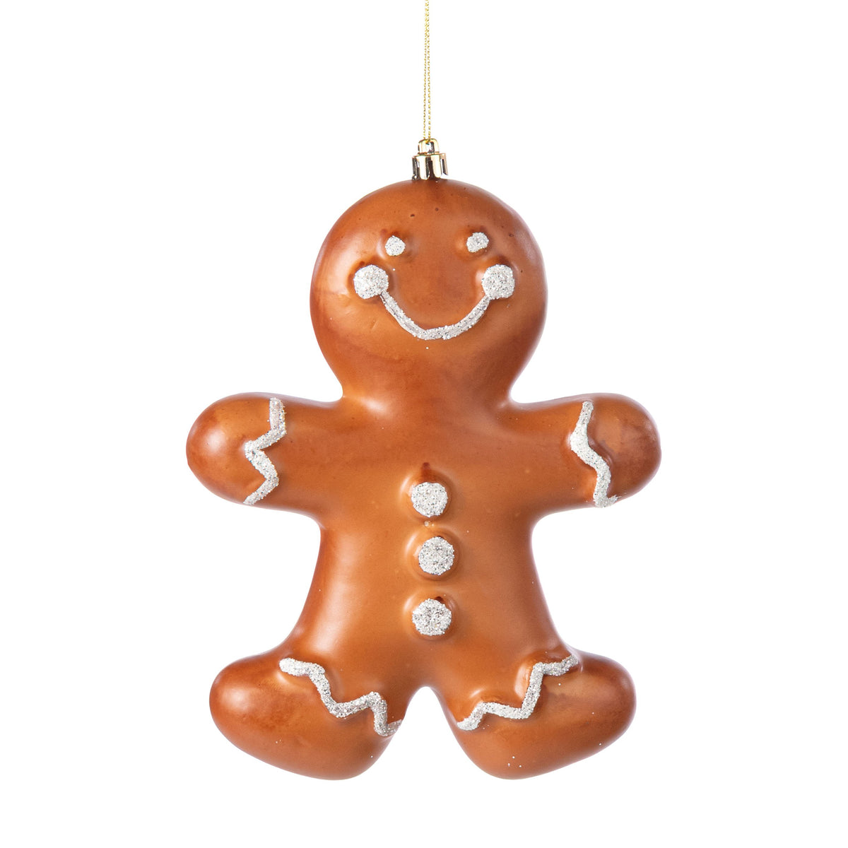 8" Glittered Shatterproof Gingerbread Man Ornament Item Number: 86916BN