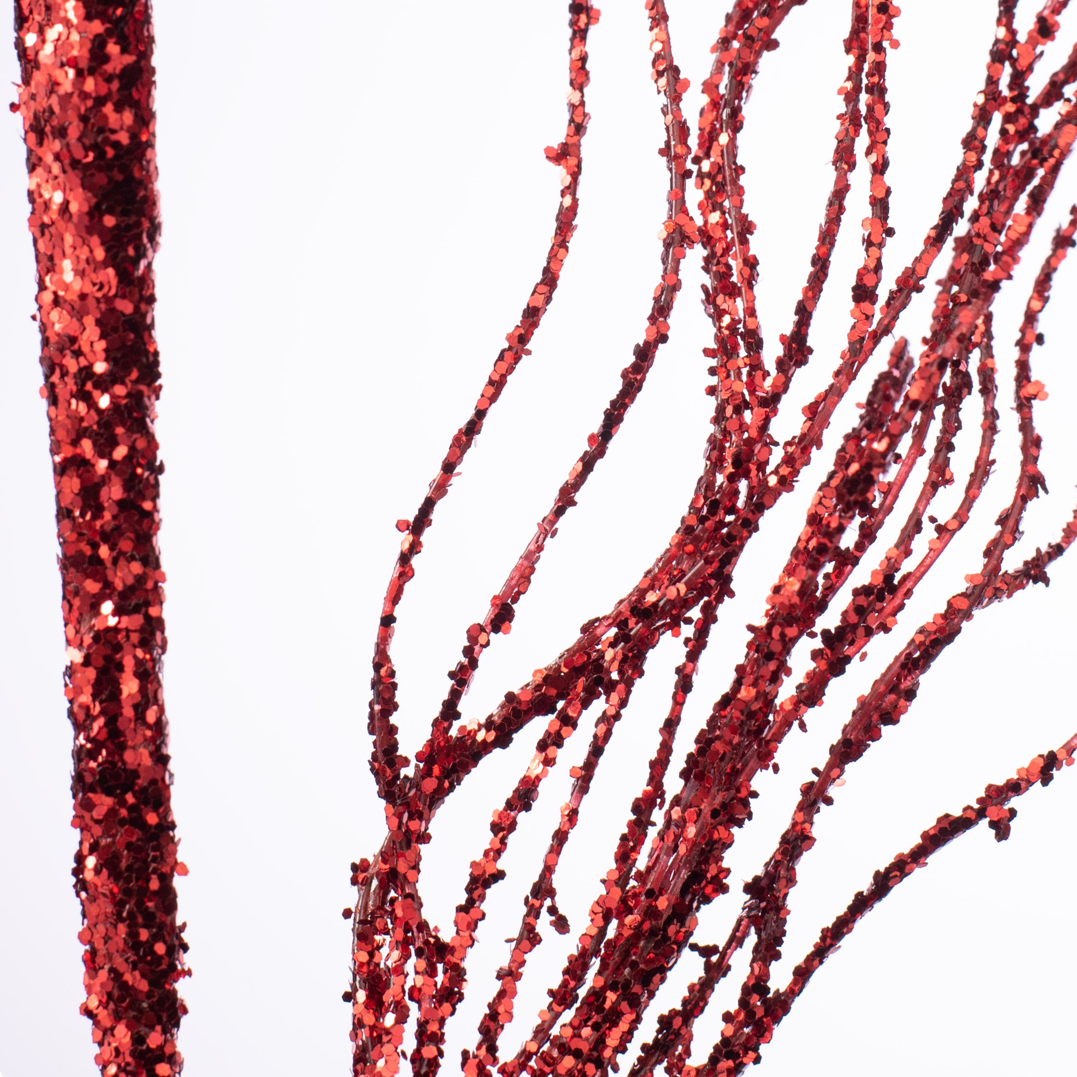 31" Glittered Spiral Pine Spray: Red Lifestyle Photo