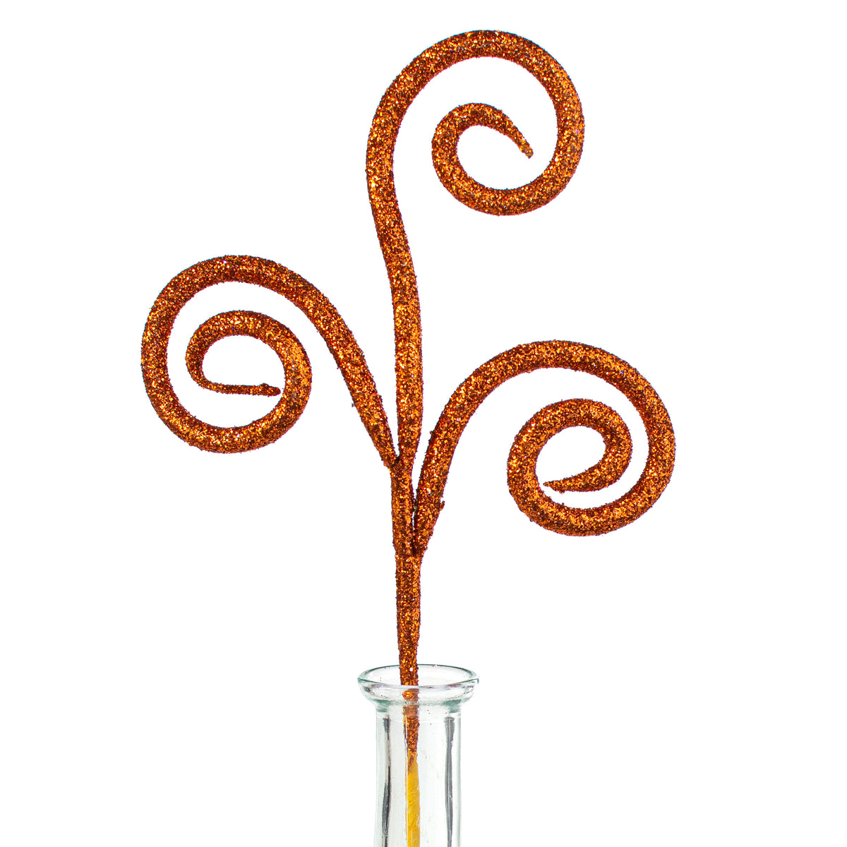 13" Glittered Swirl Pick: Orange Copper Item Number: 72212-OR