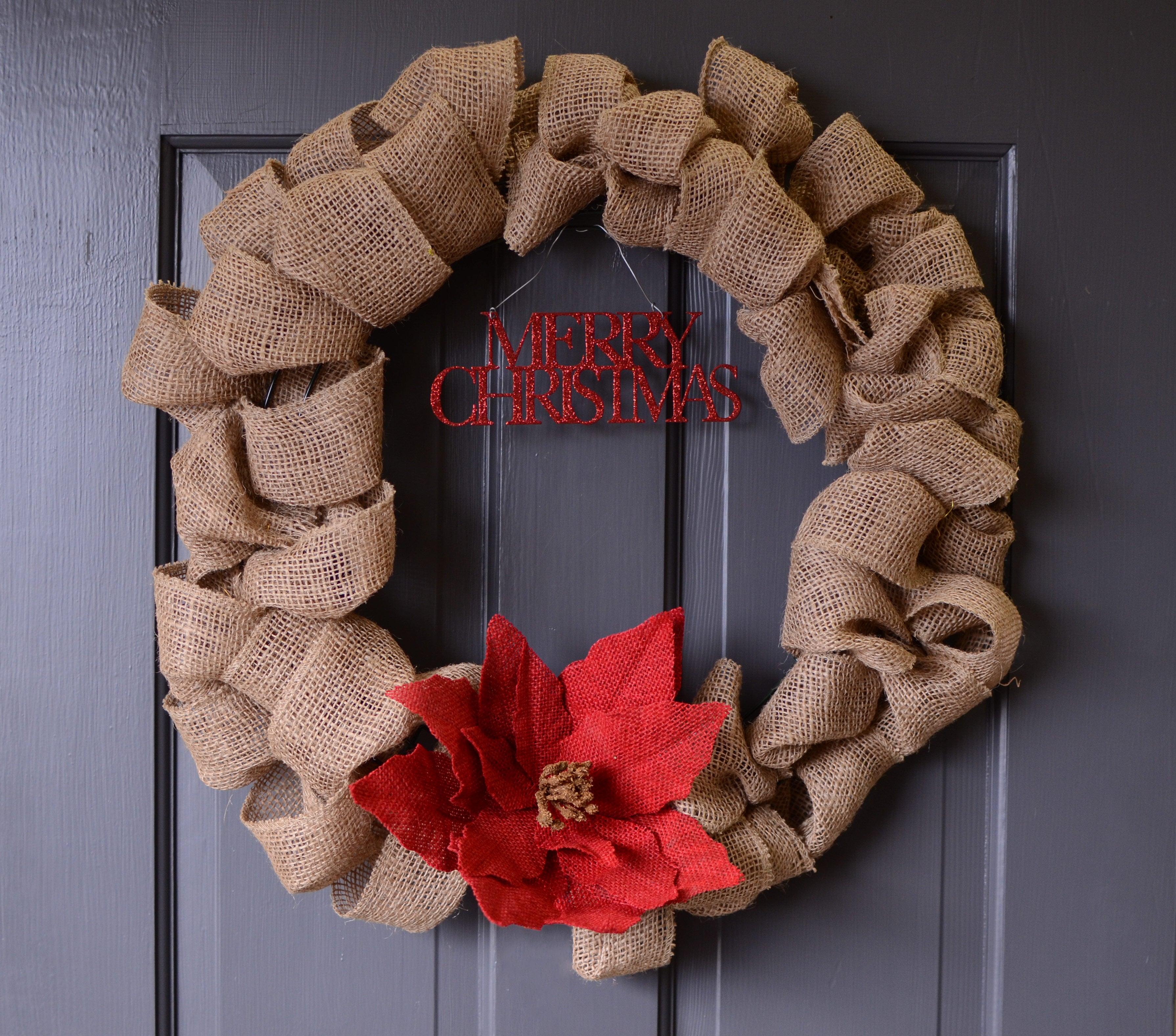 Glittered Words Ornament: Red Merry Christmas Lifestyle Photo