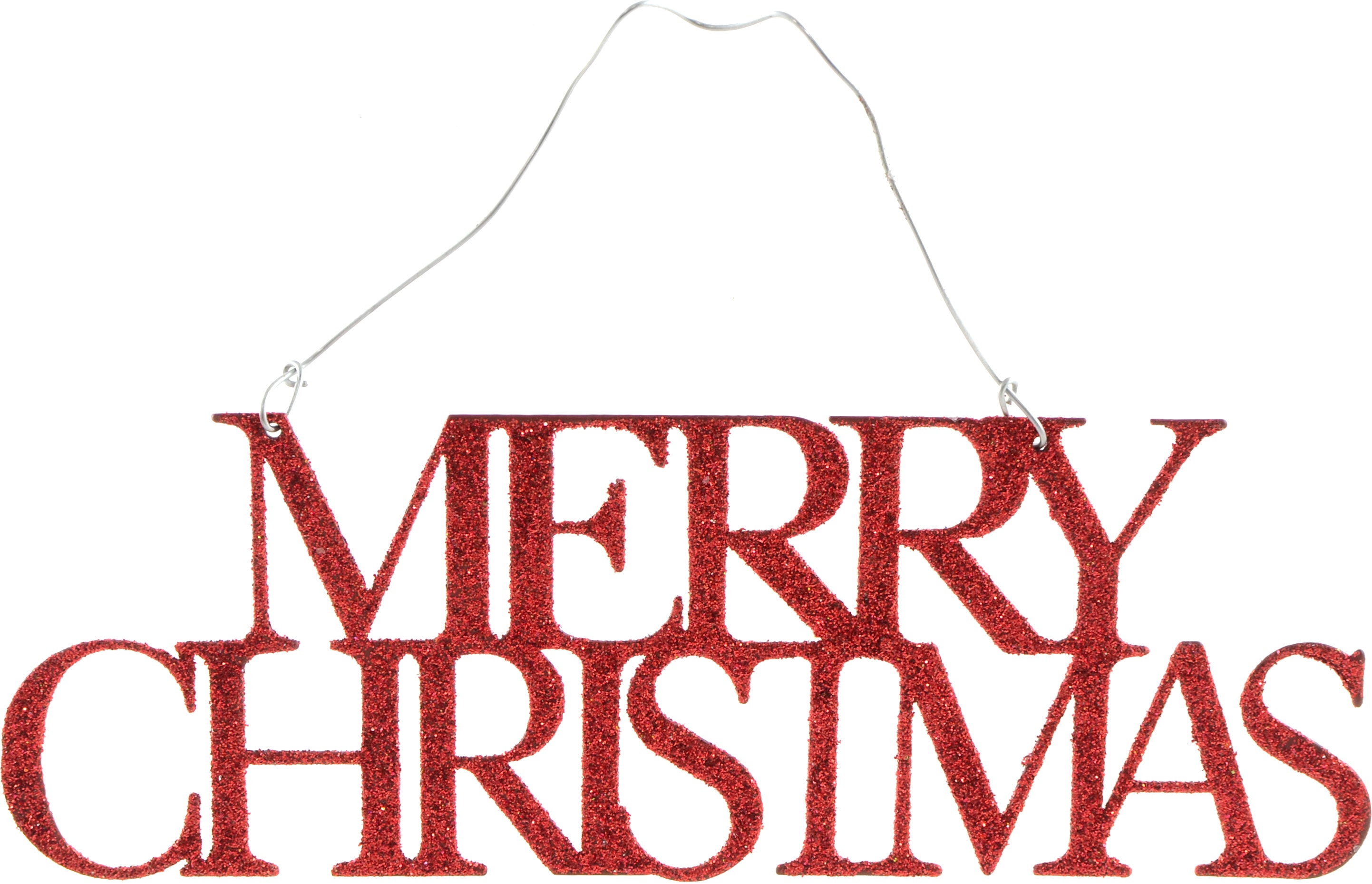 Glittered Words Ornament: Red Merry Christmas Item Number: 8671