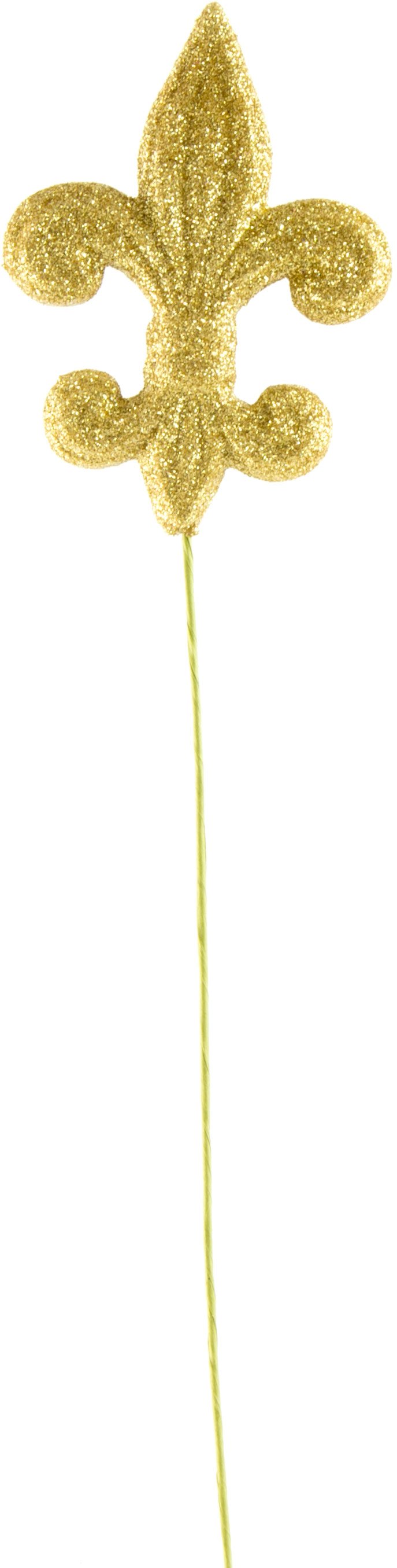Gold Glitter Fleur de Lis Pick: 4" Item Number: MZ165808