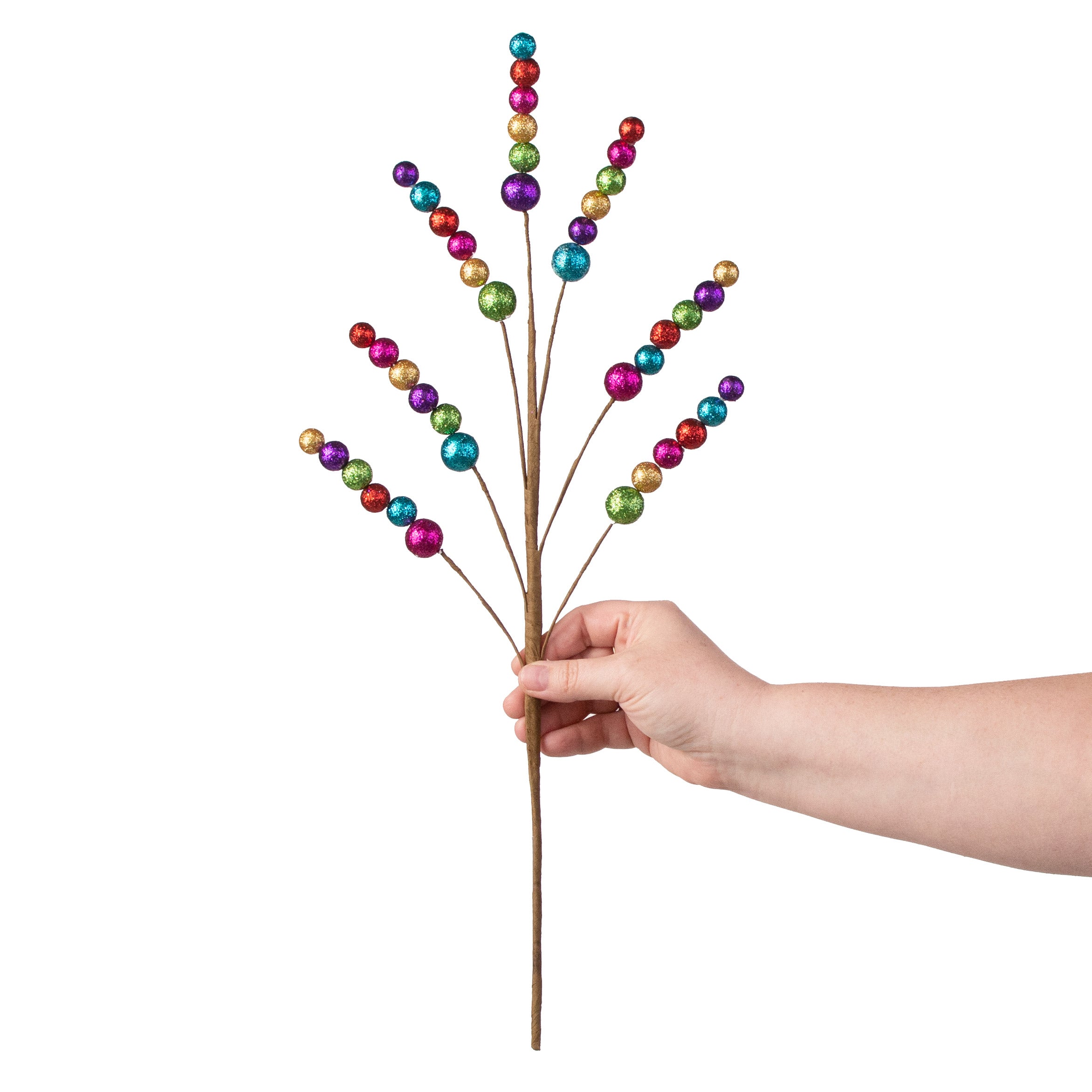 20" Graduated Glitter Bead Spray: Rainbow detail photo 3