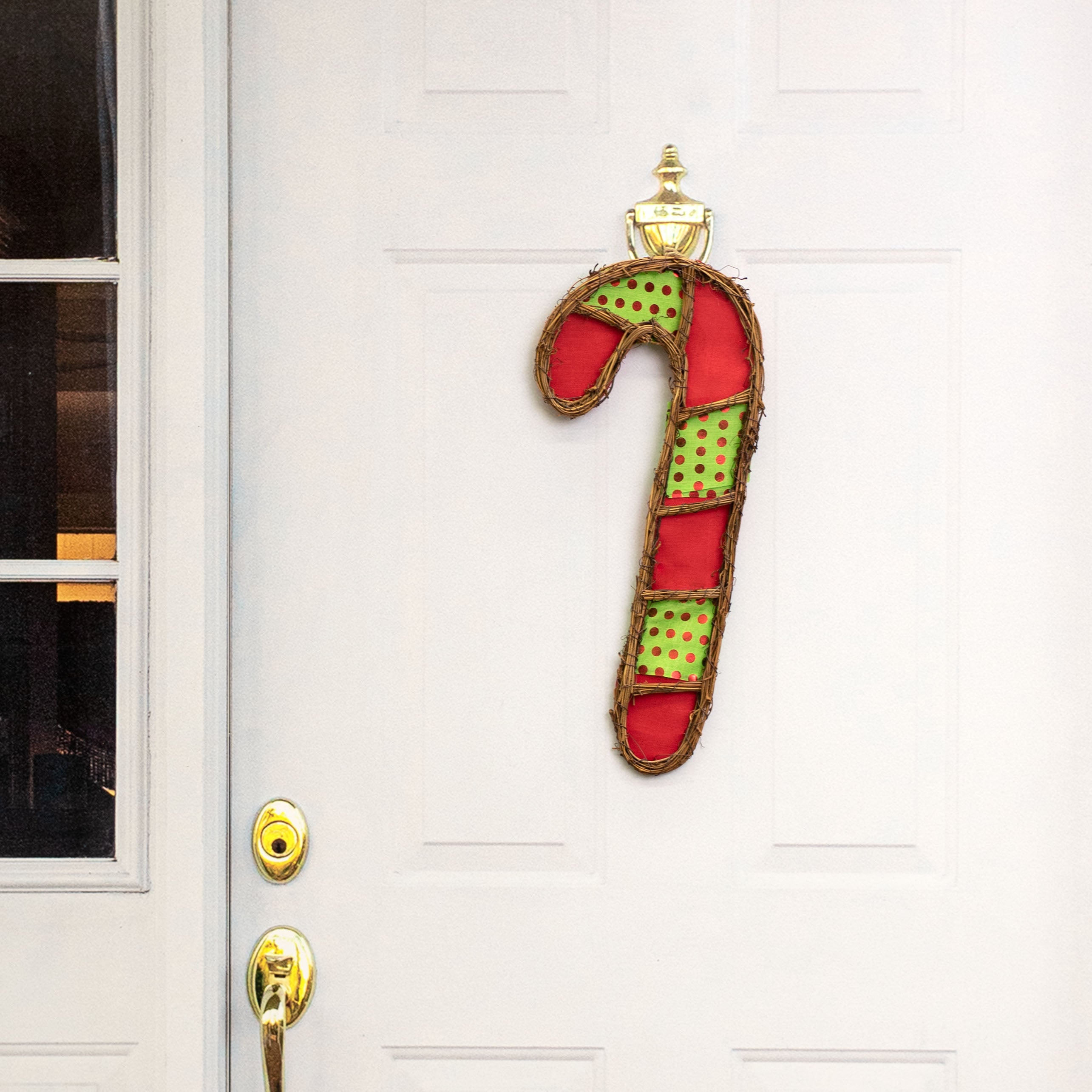 21" Grapevine Hanger: Red & Lime Candy Cane Lifestyle Photo