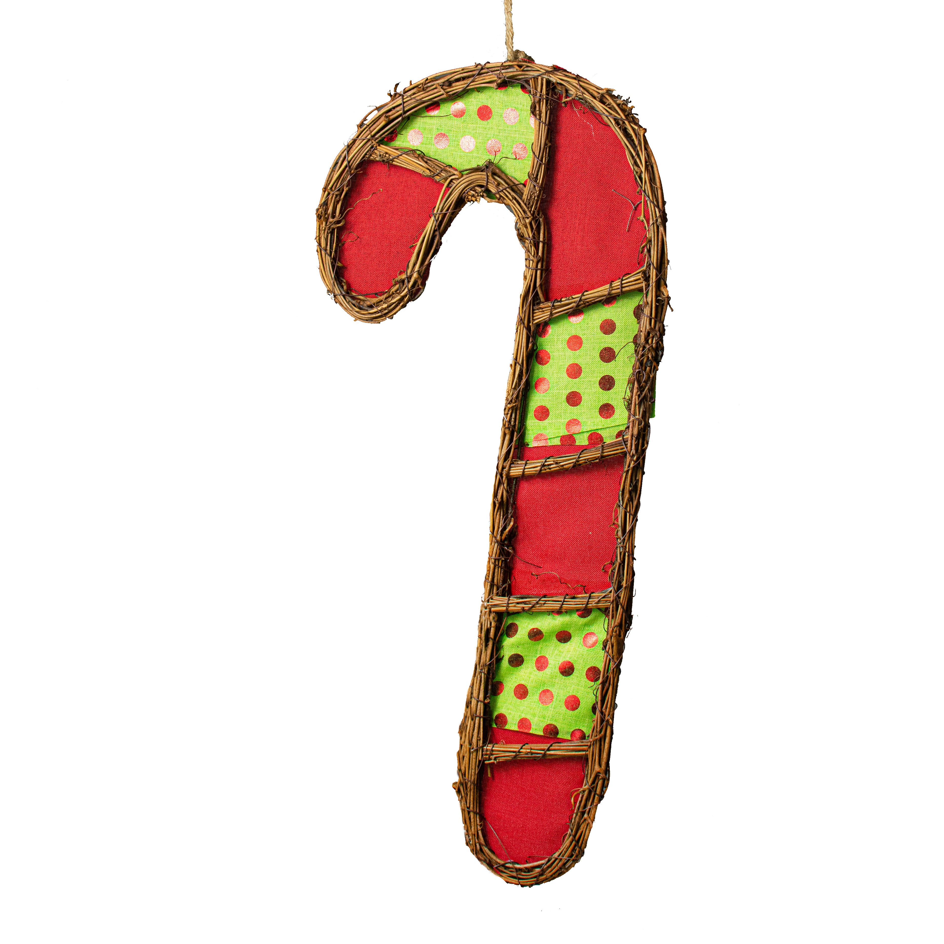 21" Grapevine Hanger: Red & Lime Candy Cane Item Number: KG3094